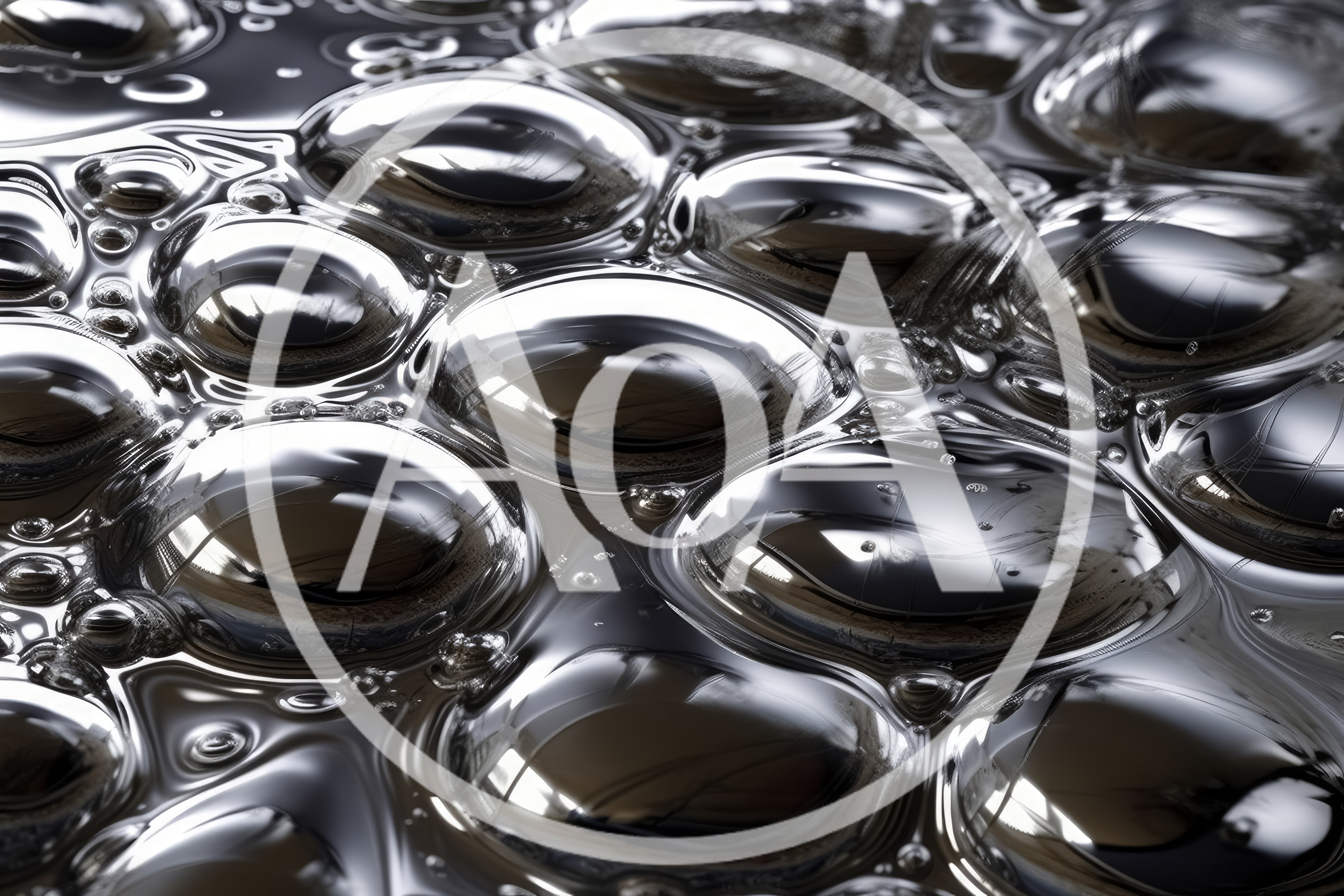 Abstract Liquid Metal Surface With Reflective Bubbles