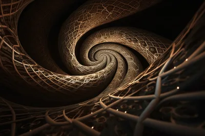 Abstract Golden Spiral Fractal Tunnel Background