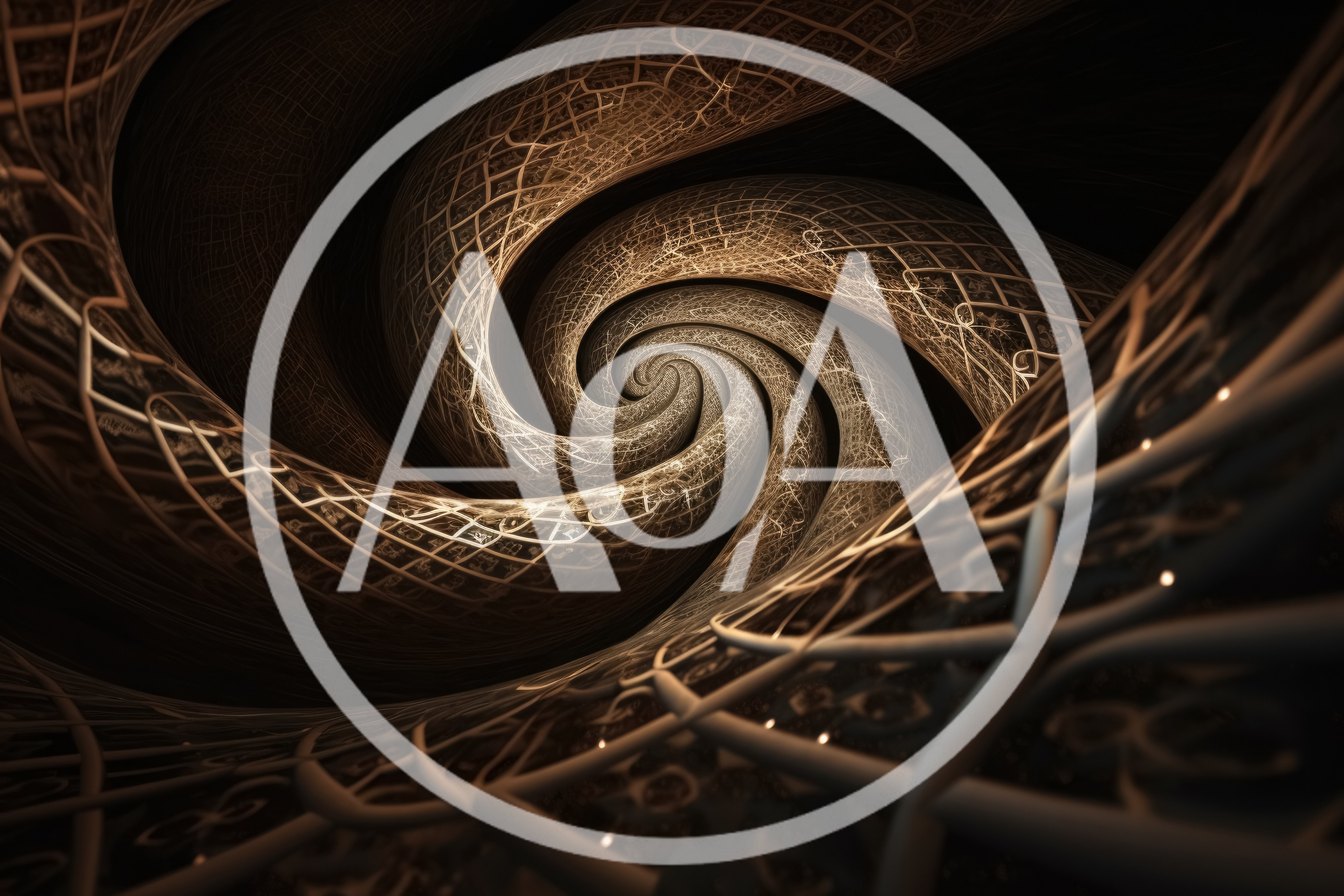 Abstract Golden Spiral Fractal Tunnel Background
