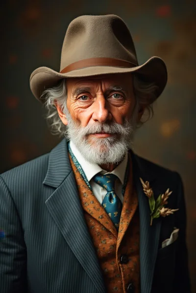 Portrait Of An Elderly Gentleman In Vintage Attire