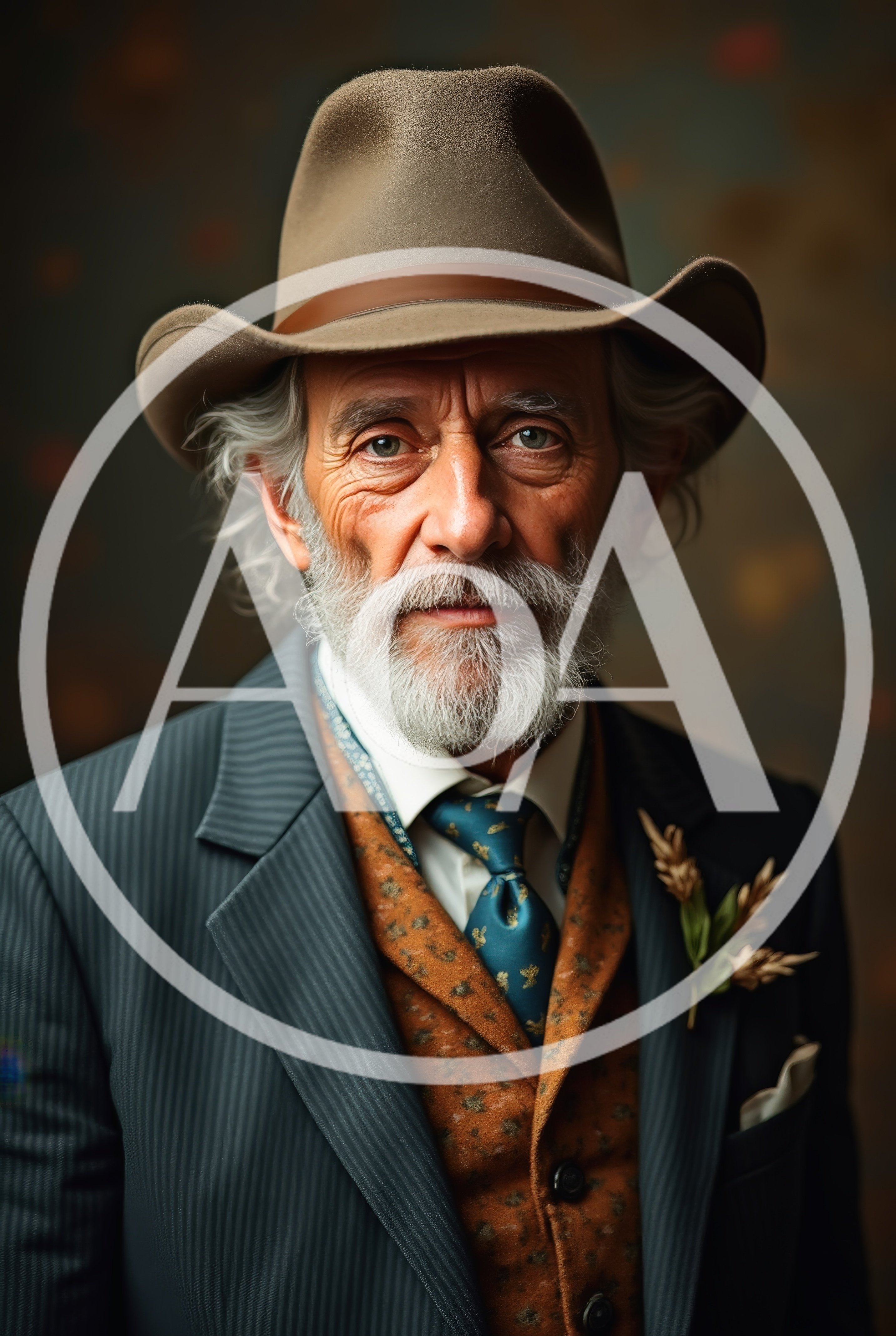 Portrait Of An Elderly Gentleman In Vintage Attire