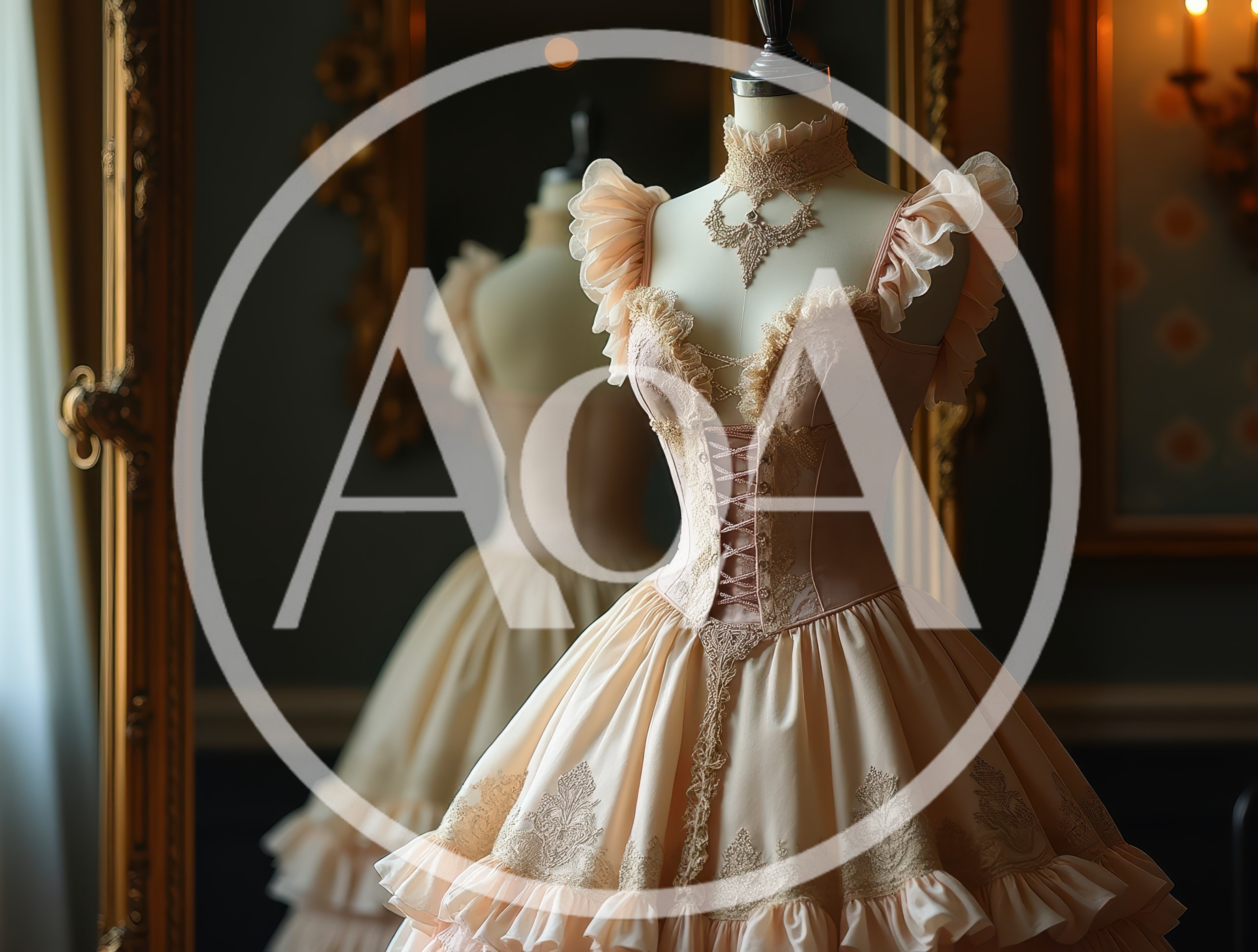 Victorian Style Corset Dress On A Mannequin