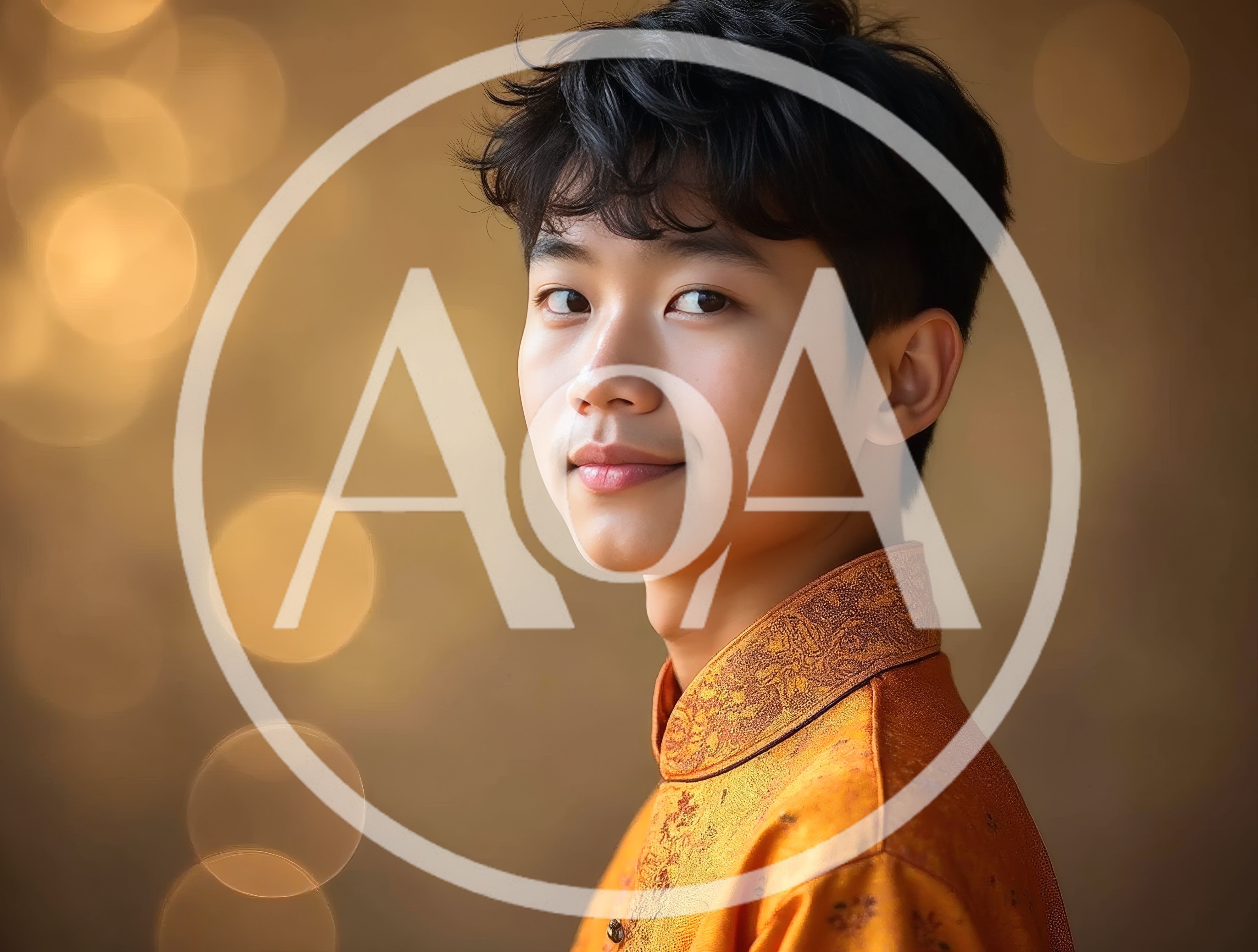 Portrait Of A Young Asian Man In Traditional Attire