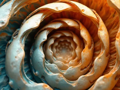 Macro View Of A Spiral Shell Texture