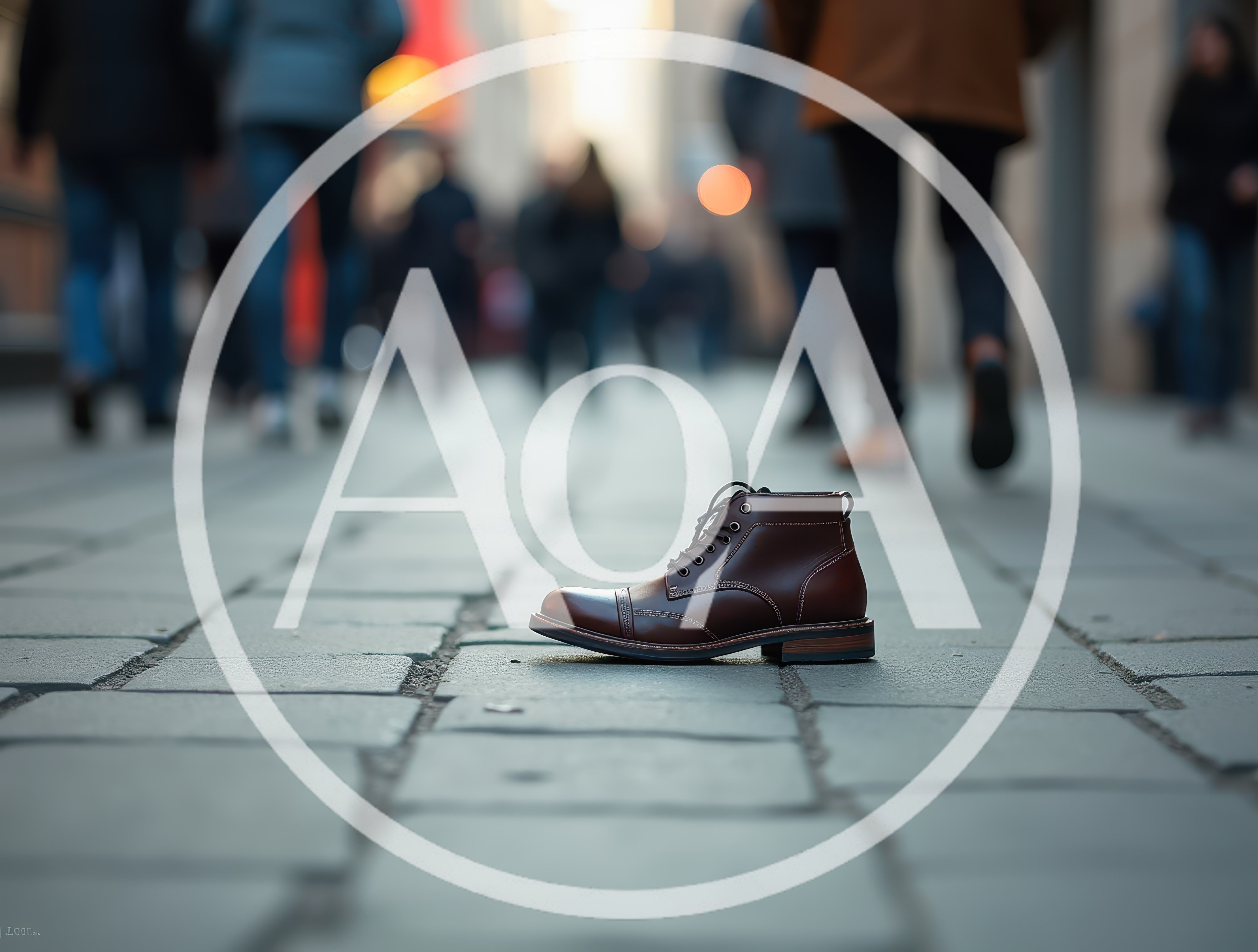 Single Brown Leather Boot Abandoned on City Sidewalk