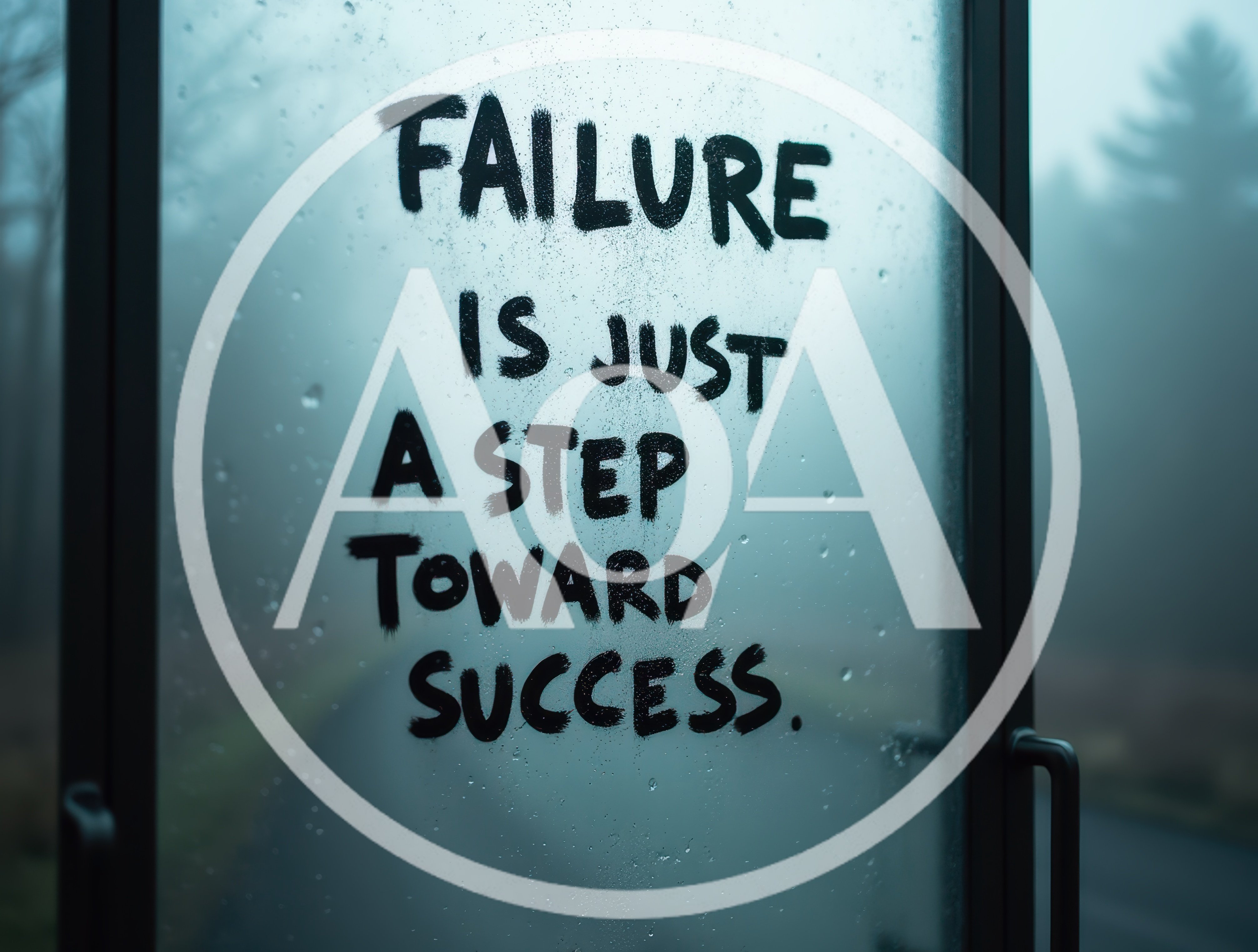 Inspirational Quote Written On A Foggy Glass Window