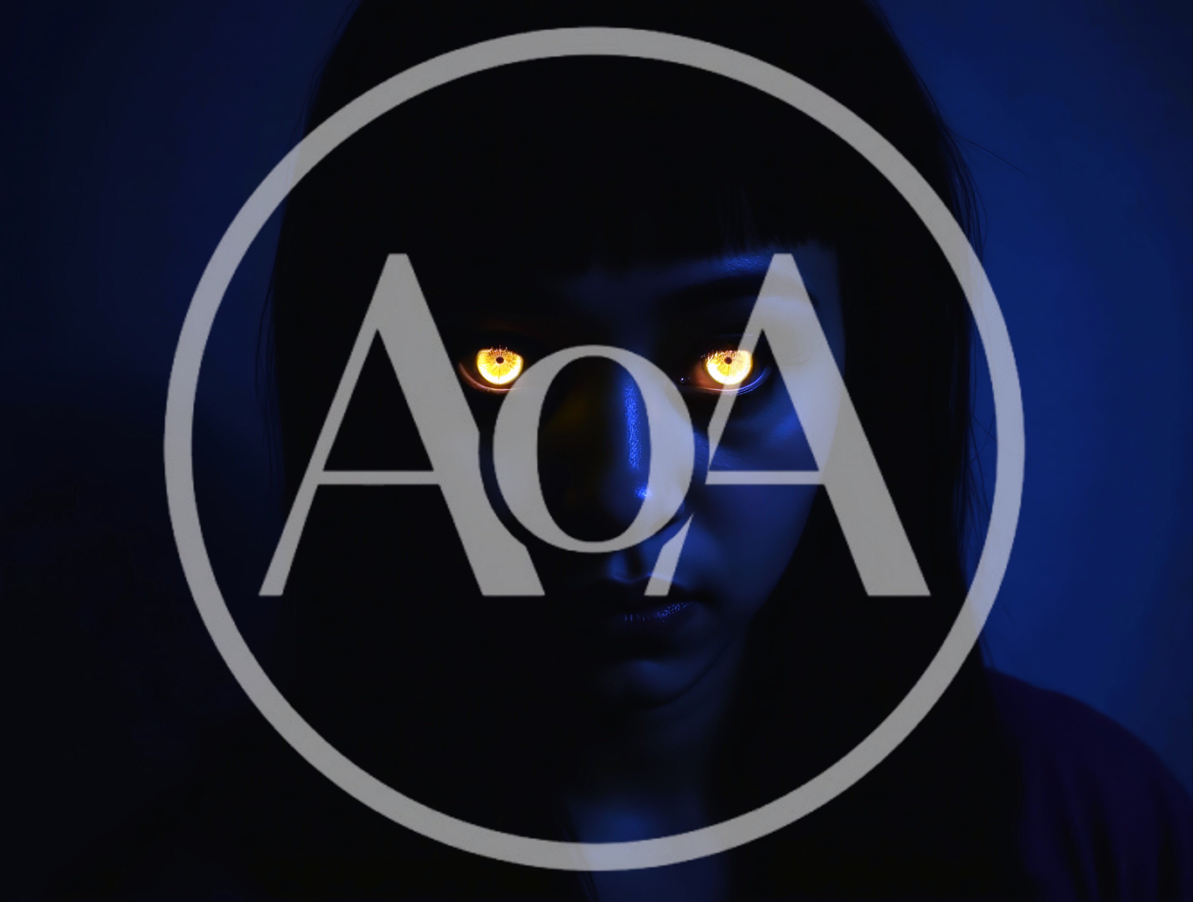 Portrait Of A Woman With Glowing Yellow Eyes
