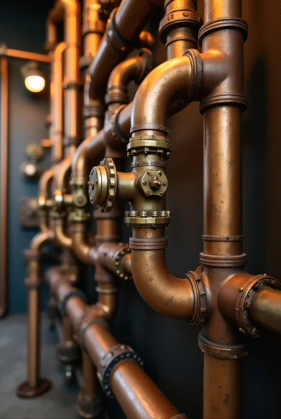 Industrial Copper Pipe System With Brass Valves