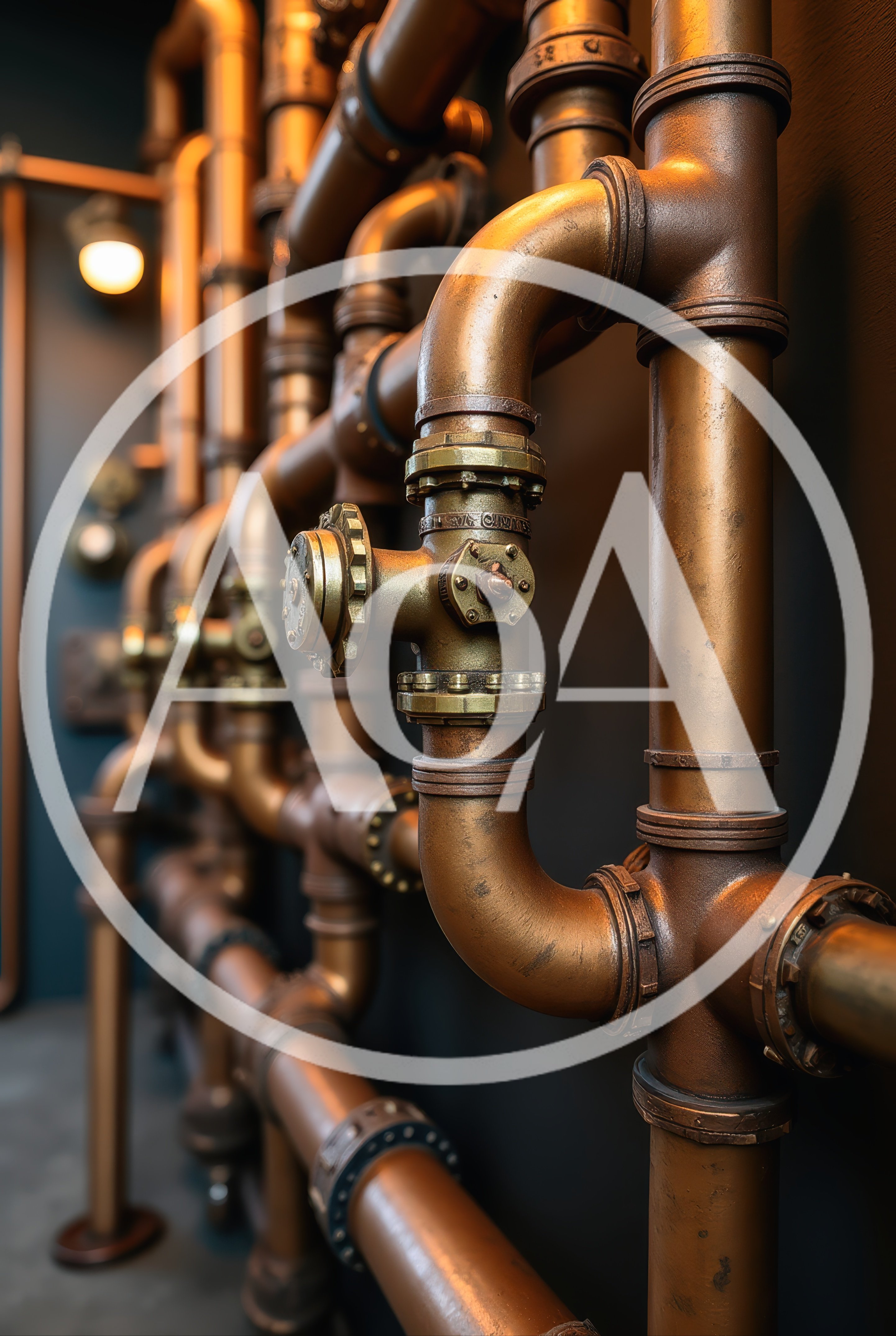 Industrial Copper Pipe System With Brass Valves