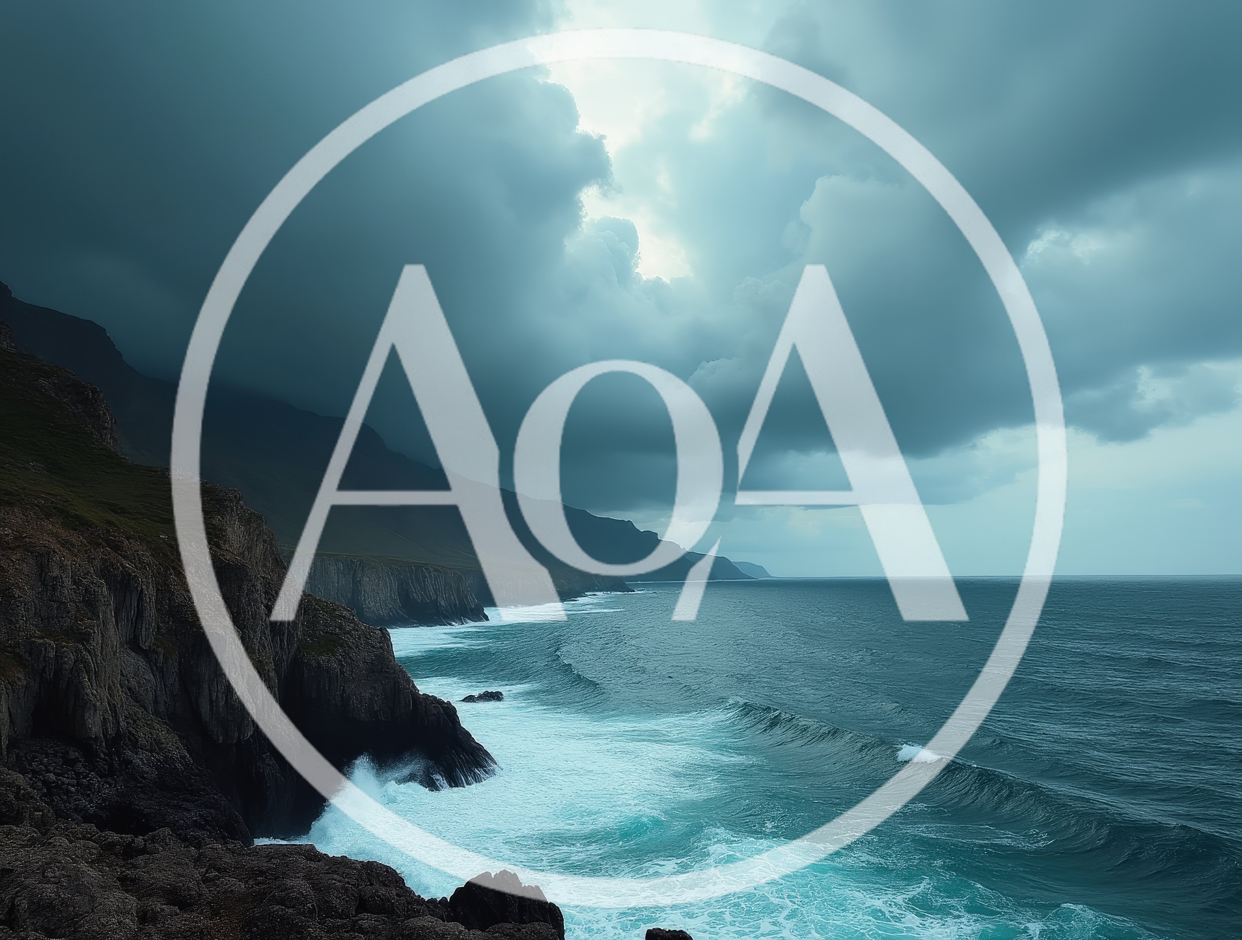 Dramatic Coastal Cliffs With Crashing Waves Under Stormy Skies