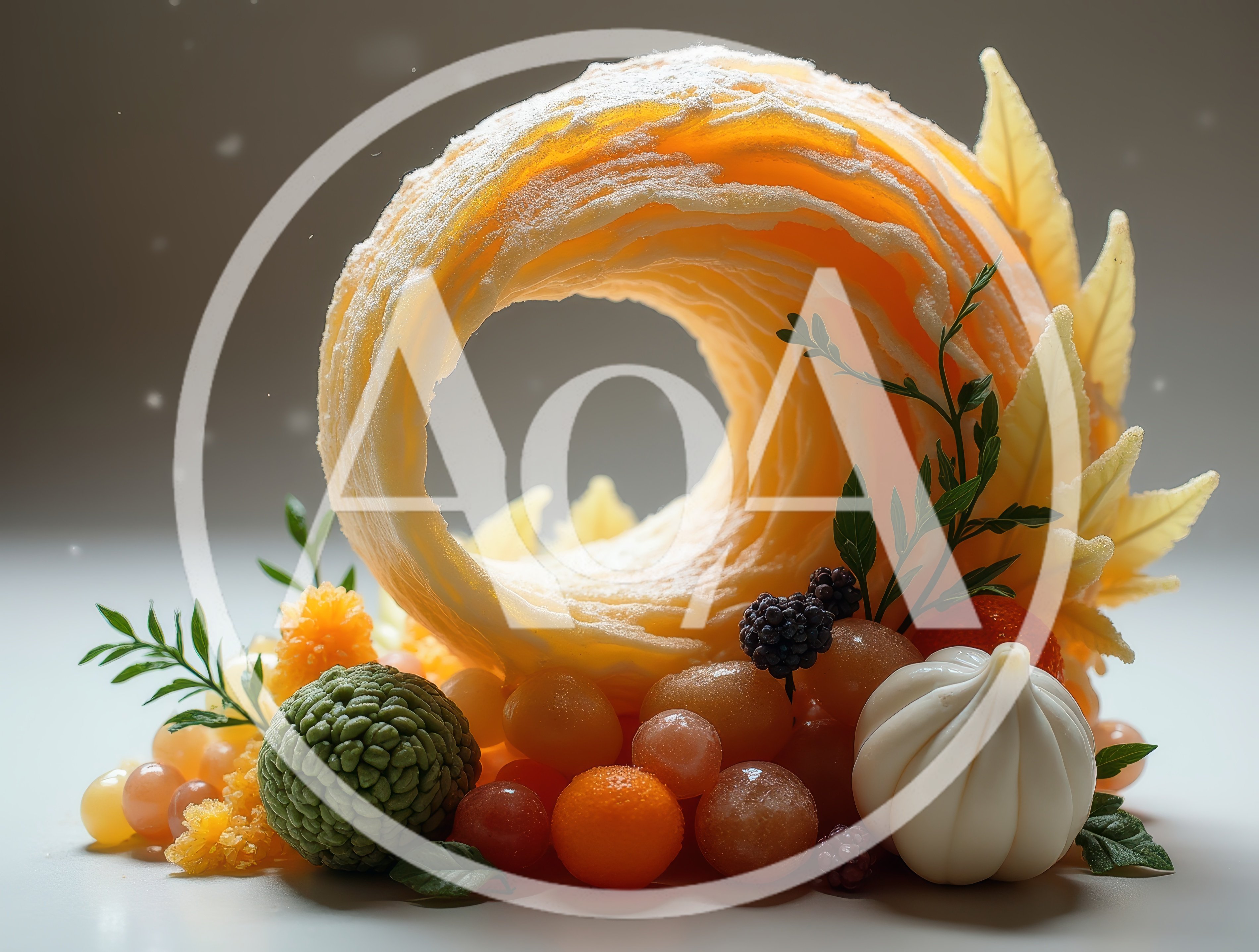 Artistic Sculpted Butter Wave With Fresh Fruit And Herbs