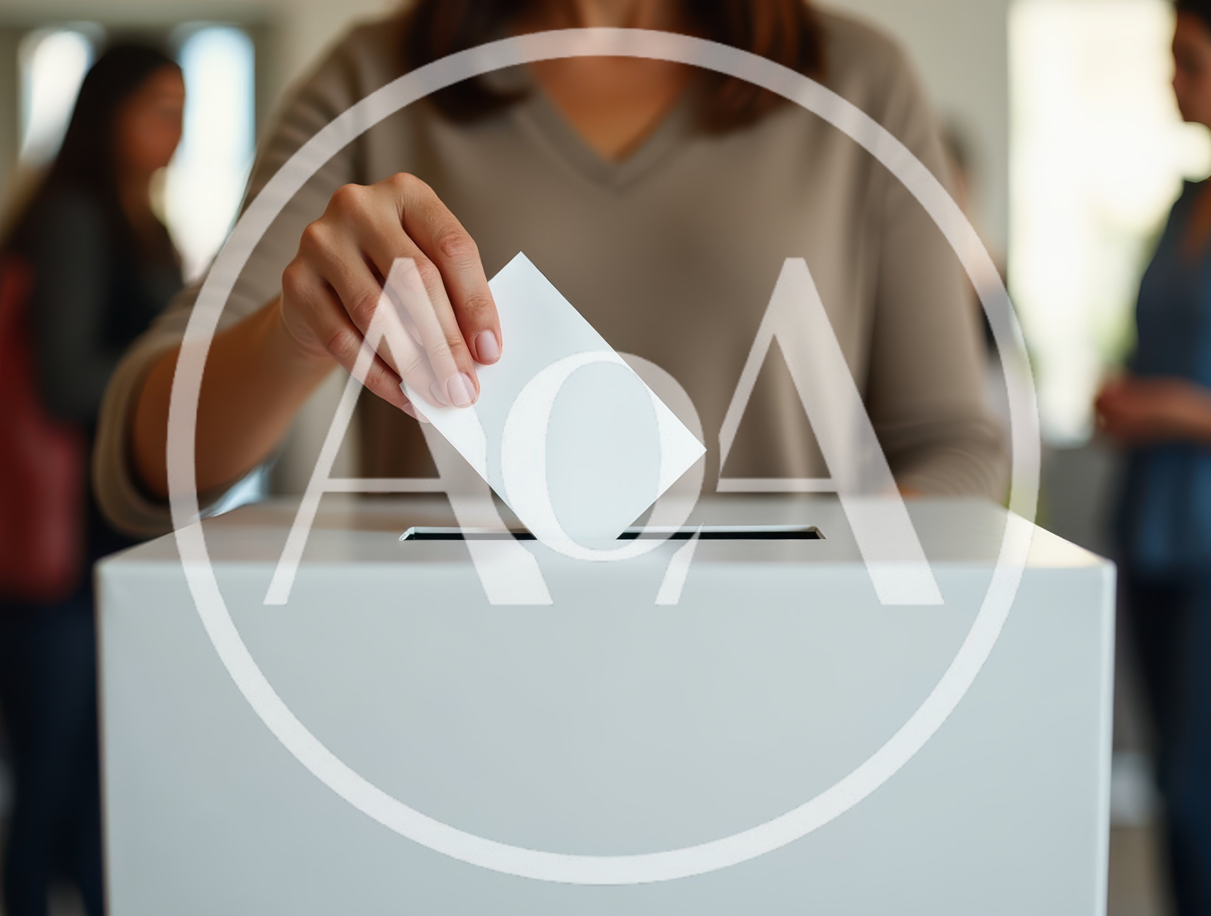 Woman Casting A Vote In A Ballot Box