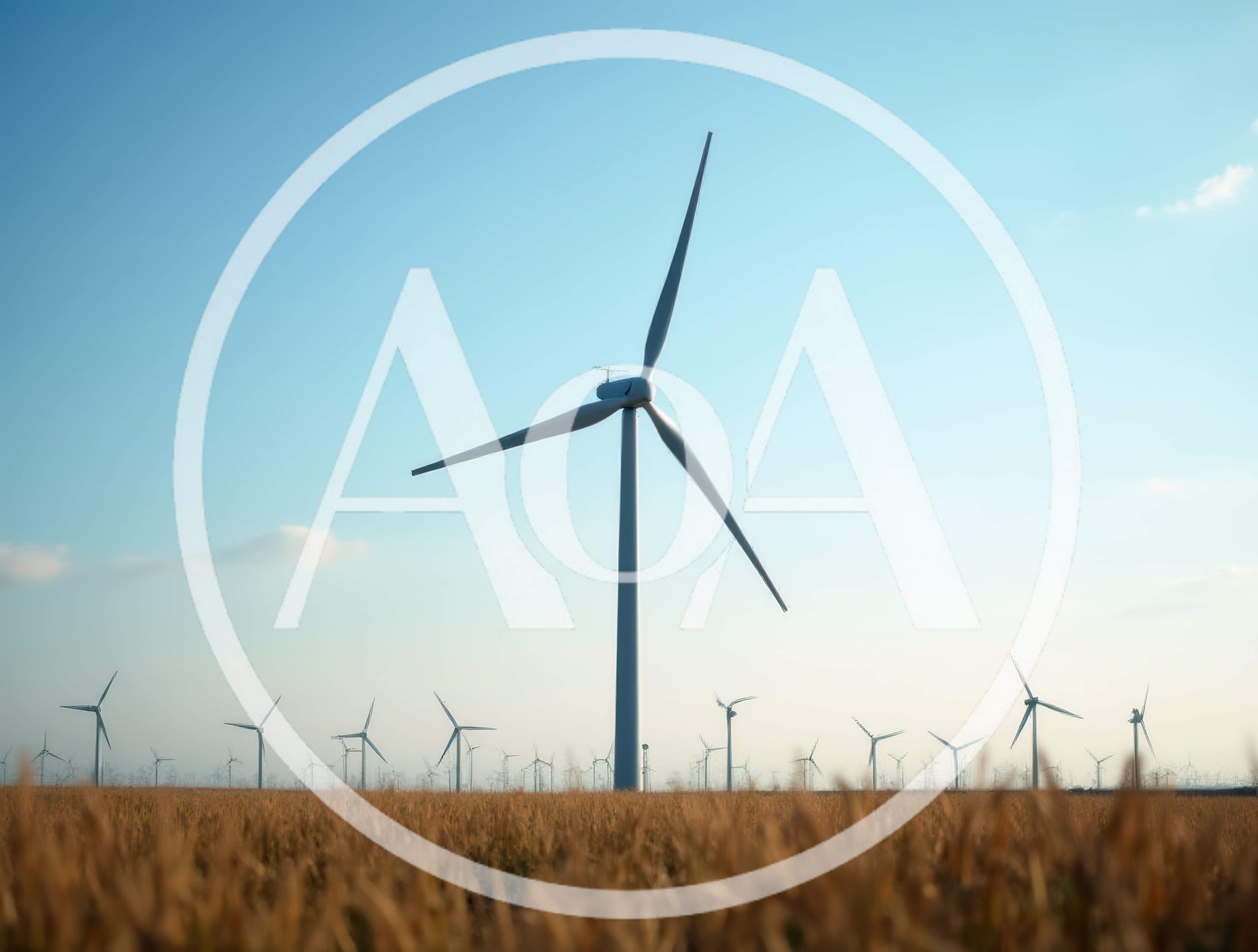 Wind Turbines In A Golden Wheat Field