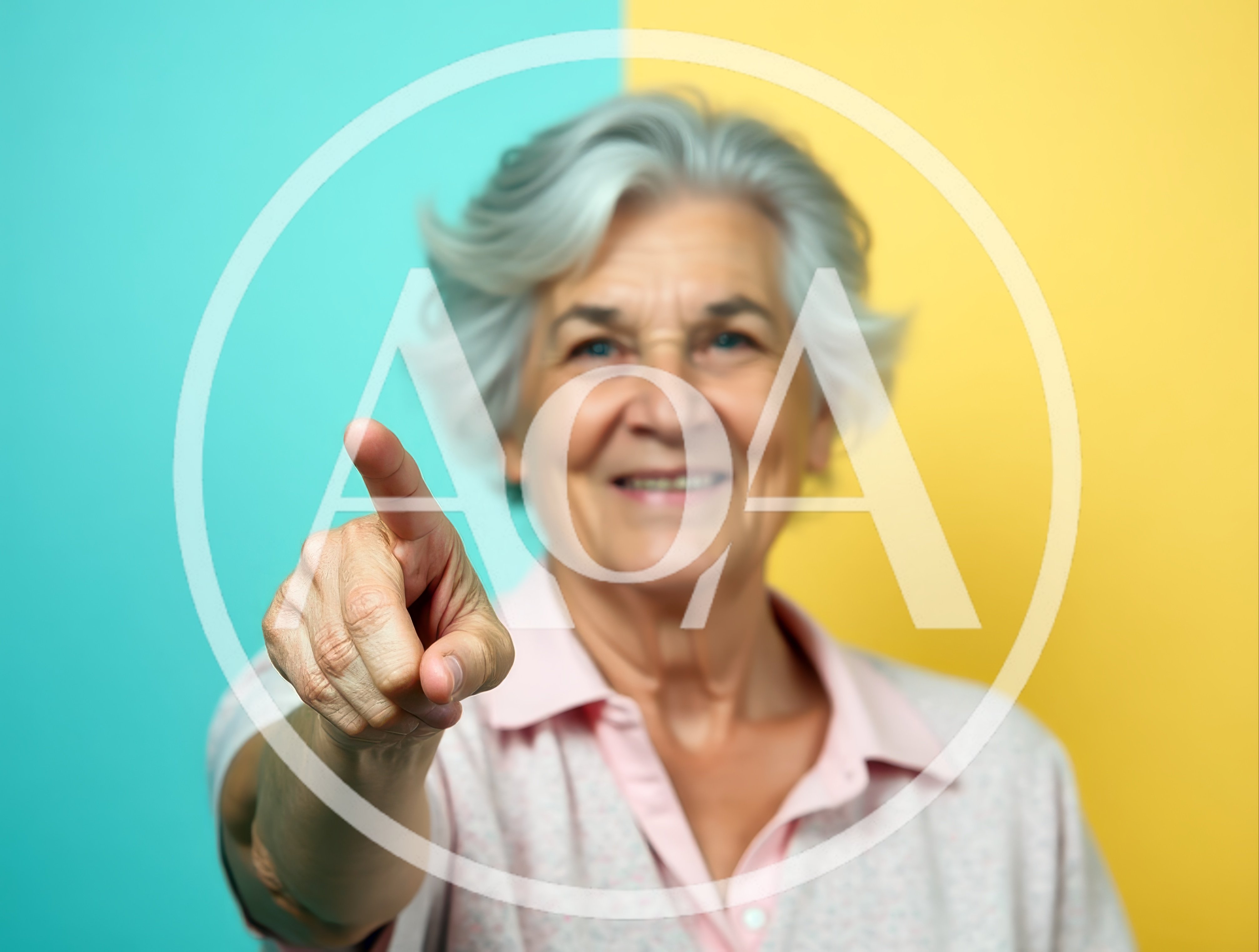 Senior Woman Pointing Directly At Camera