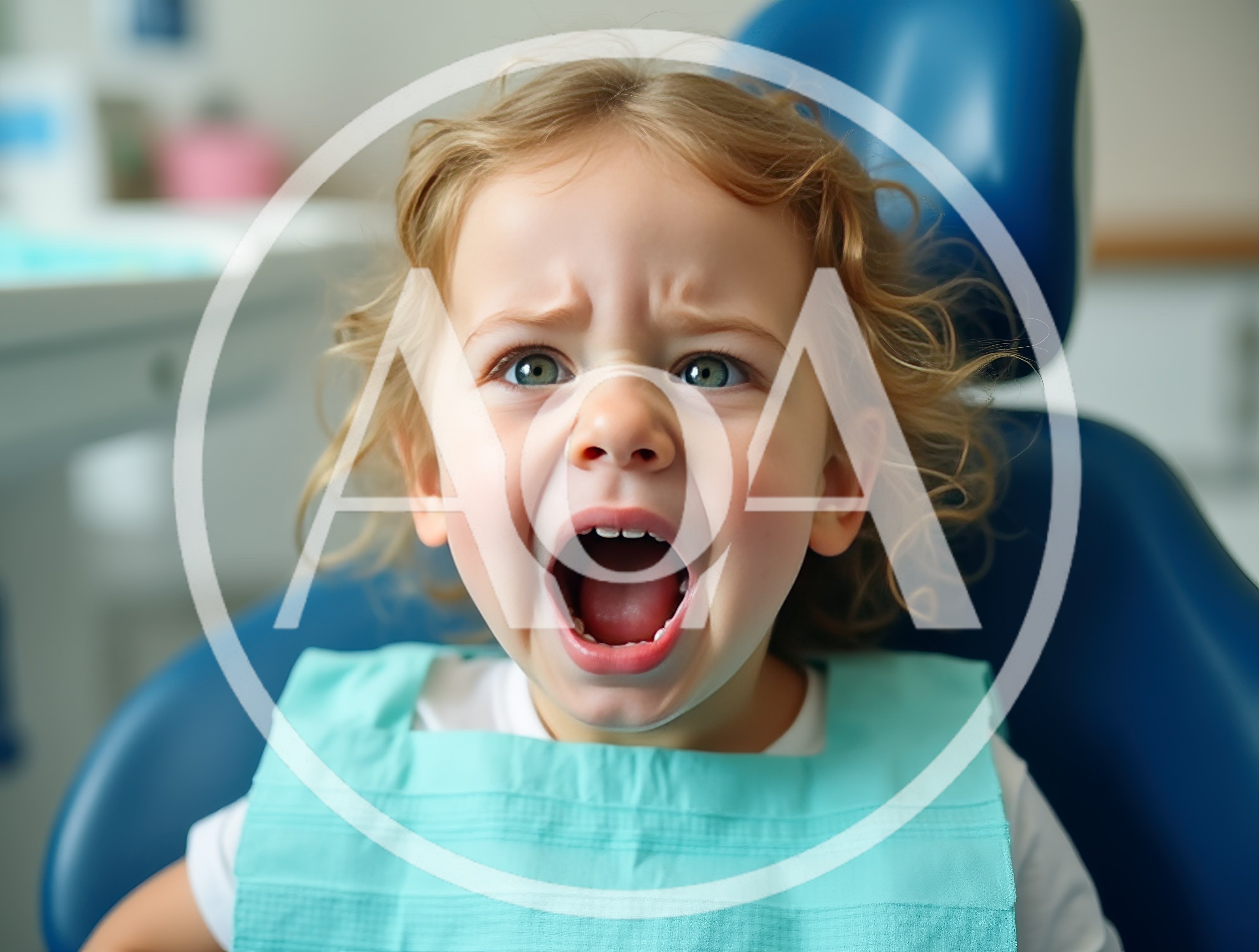Upset Toddler Sitting In A Dental Chair
