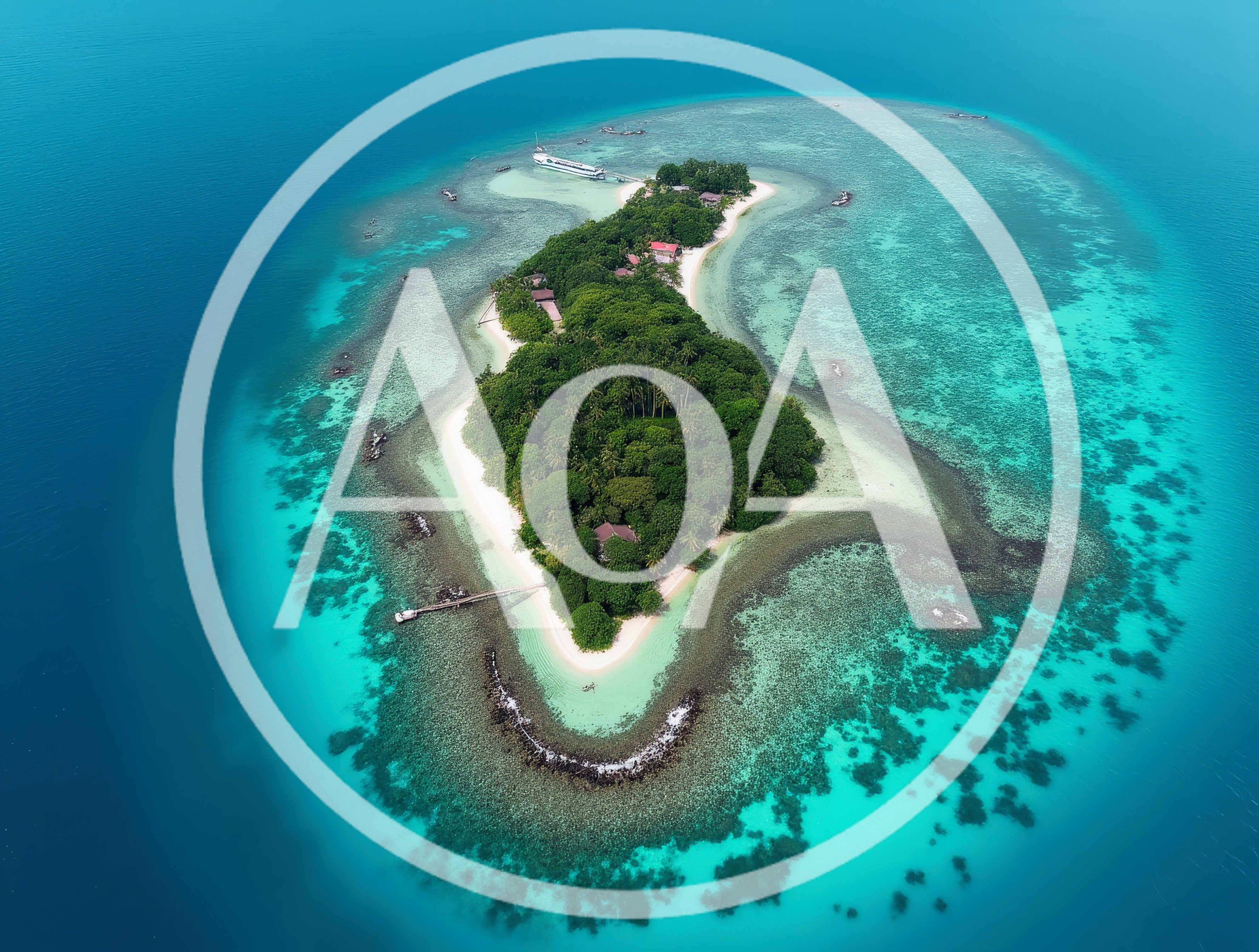 Aerial View Of A Tropical Island Resort