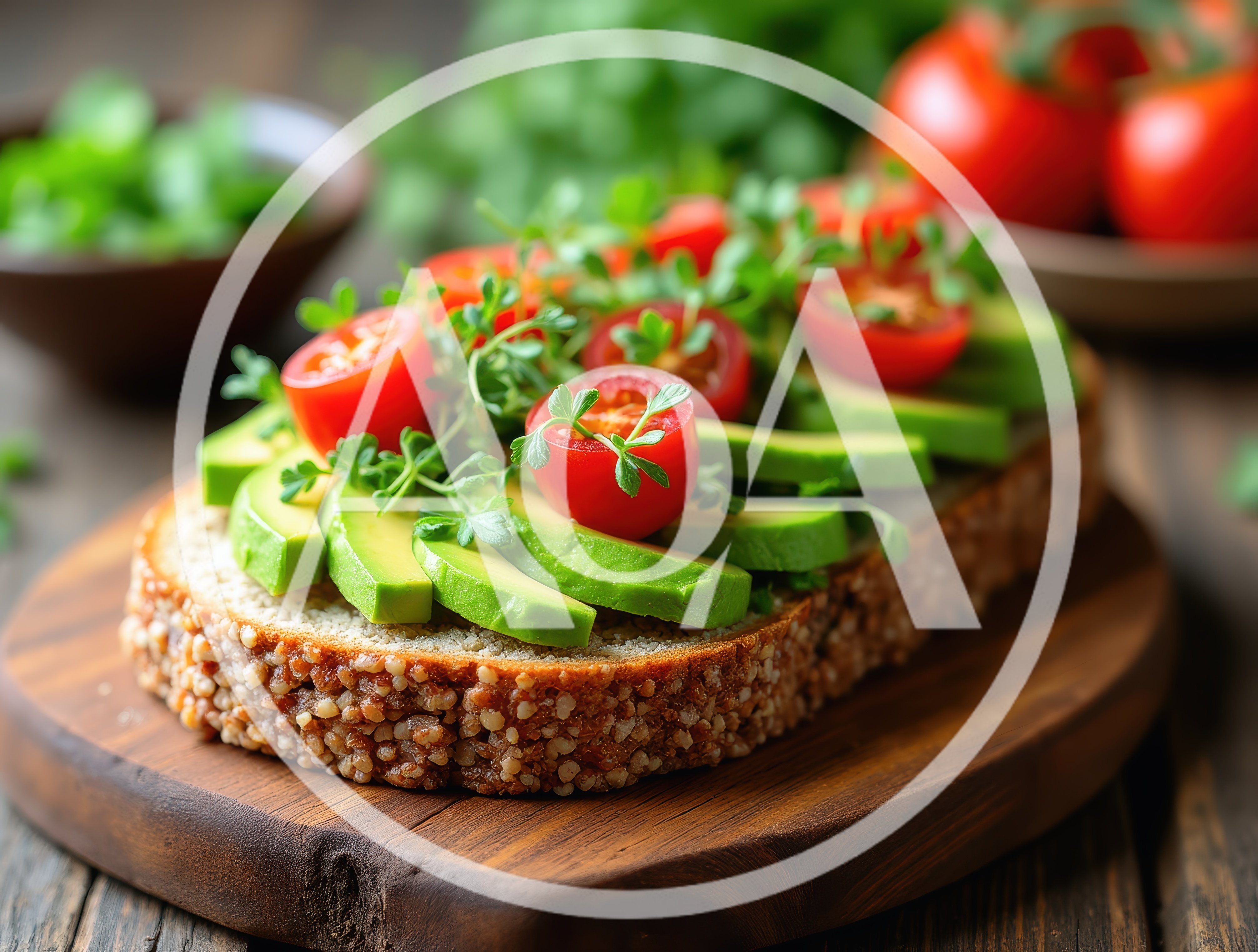 Avocado Toast With Cherry Tomatoes And Microgreens