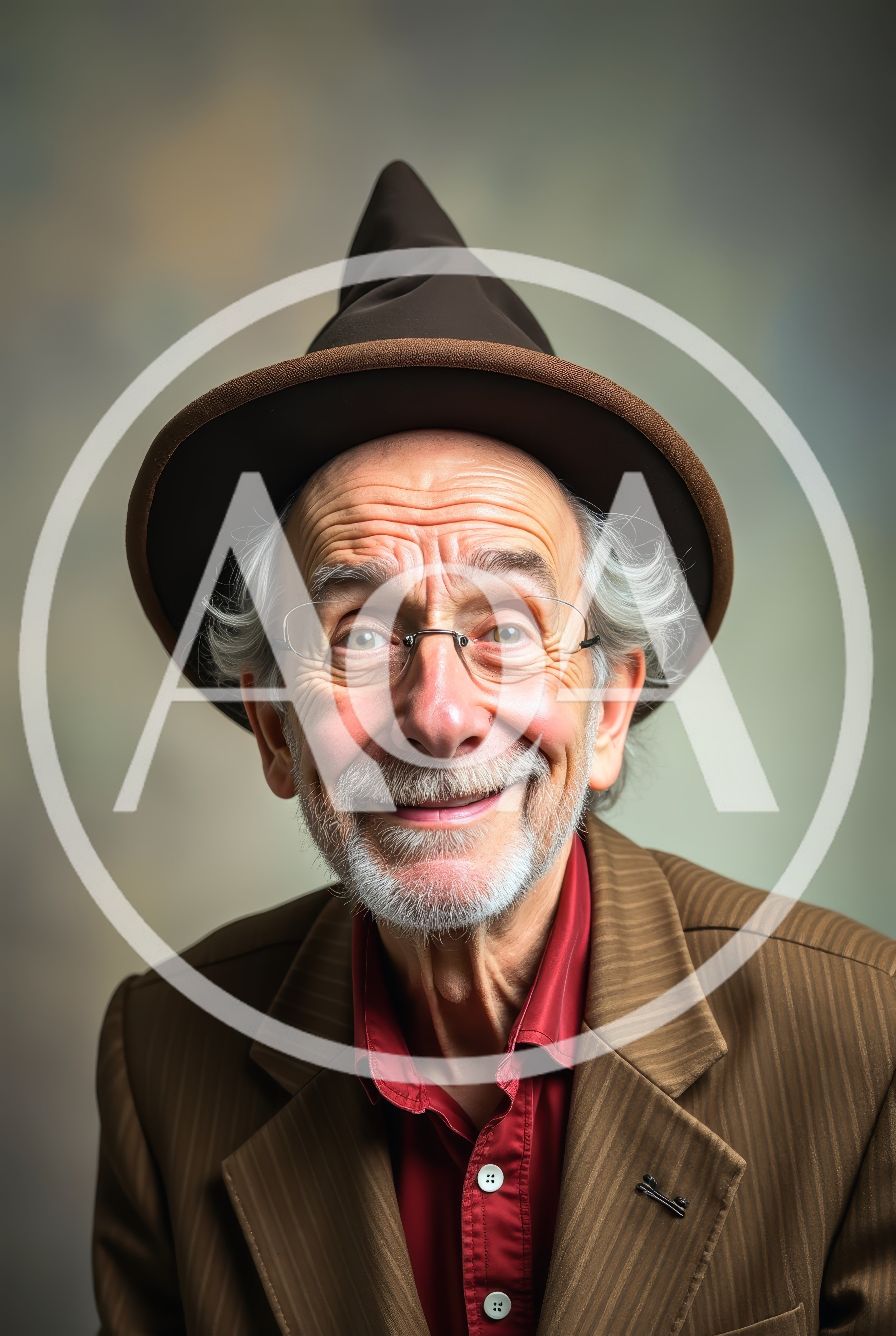Portrait Of A Smiling Elderly Man In A Fedora
