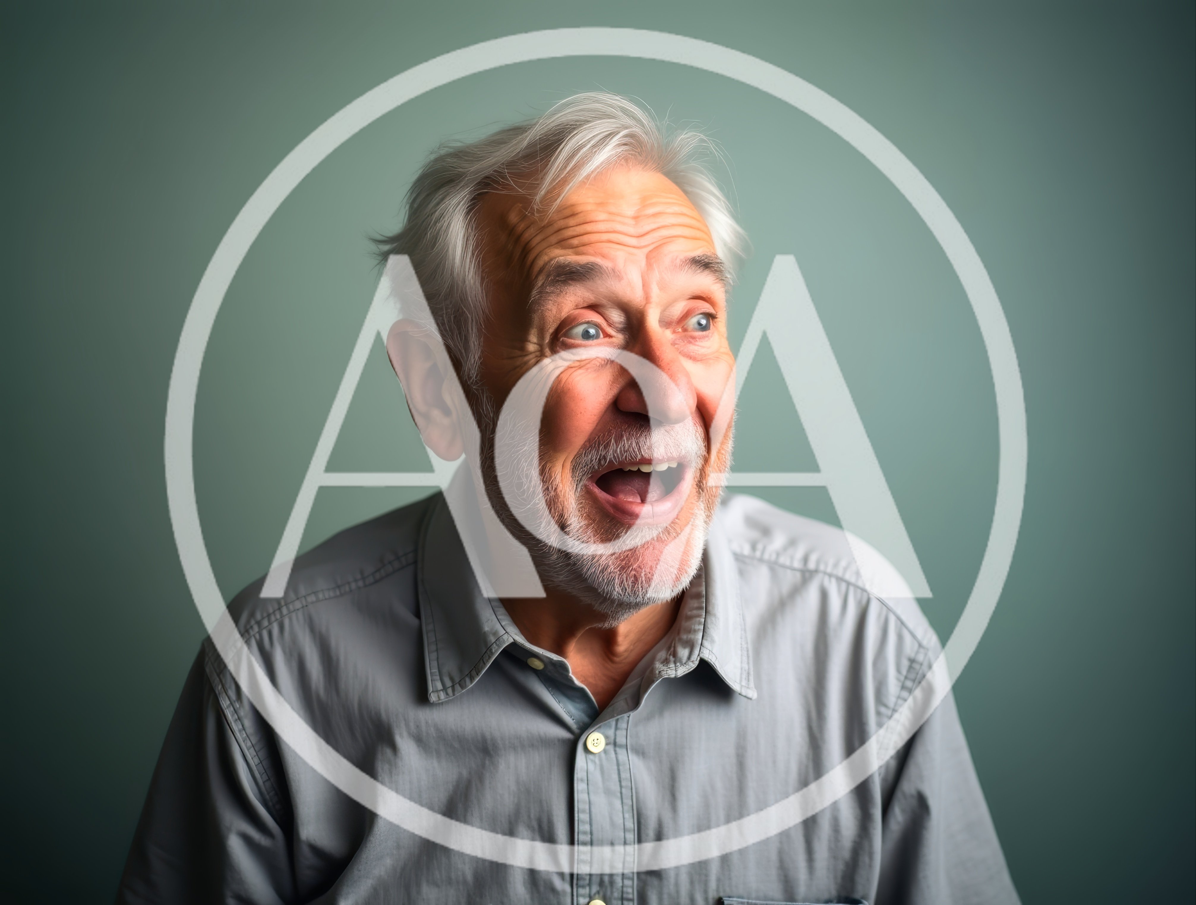 Surprised Elderly Man With Wide Eyes And Open Mouth