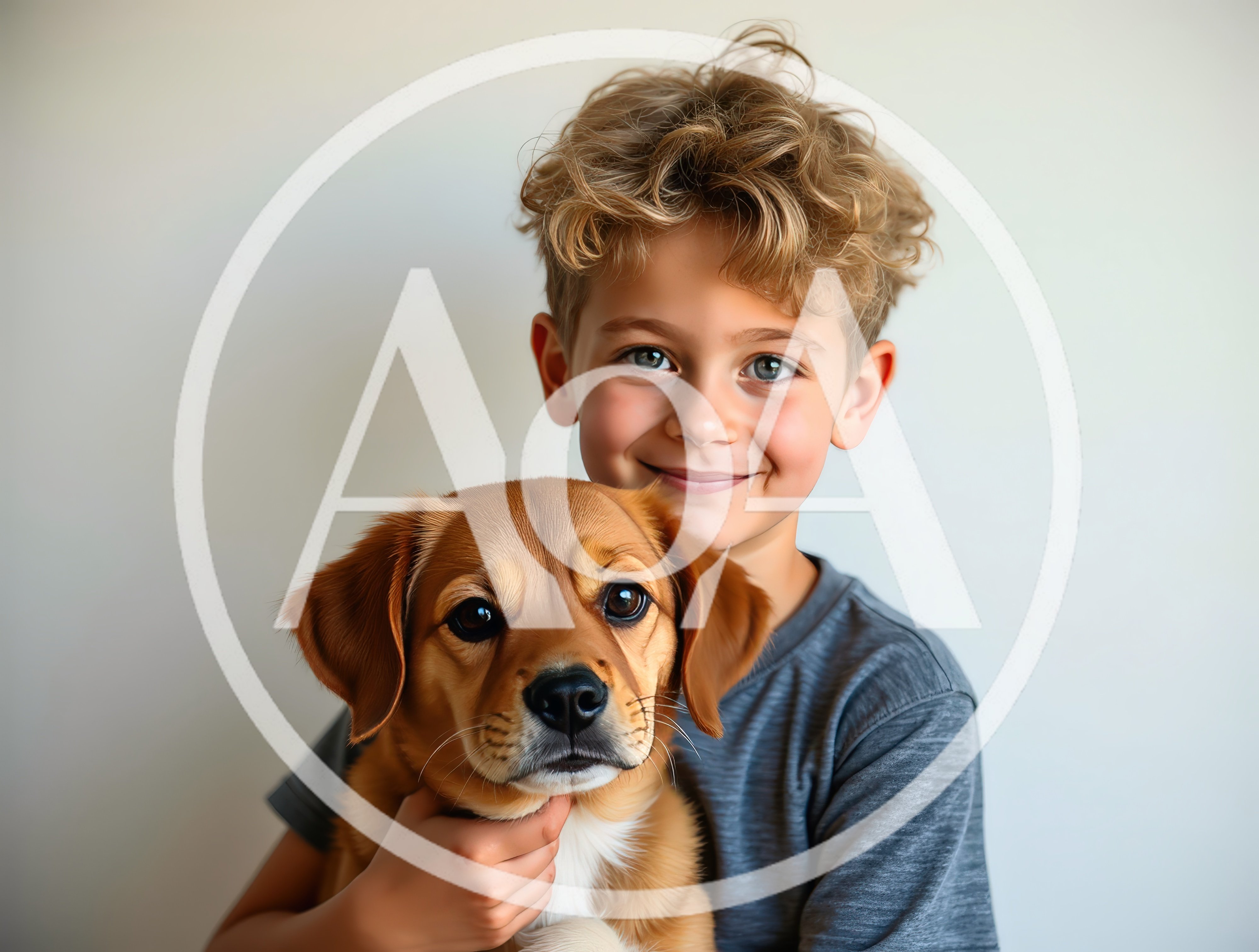 Young Boy Holding His Pet Puppy