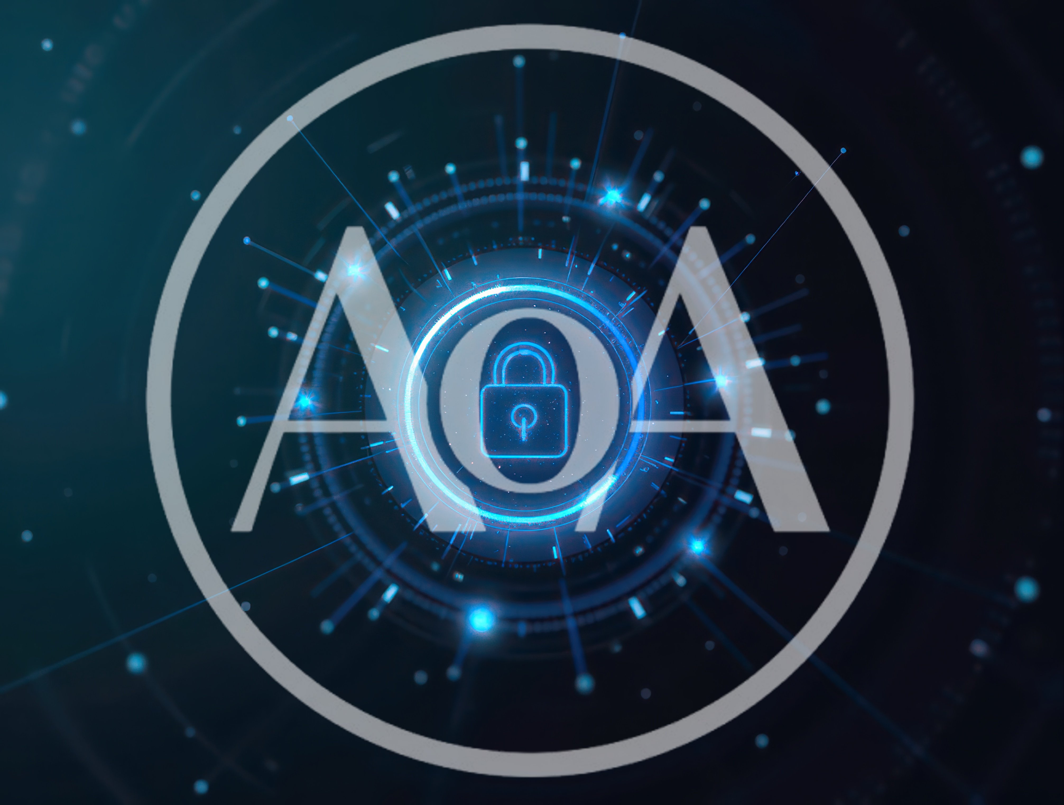 Digital Security Padlock Icon With Glowing Data Network