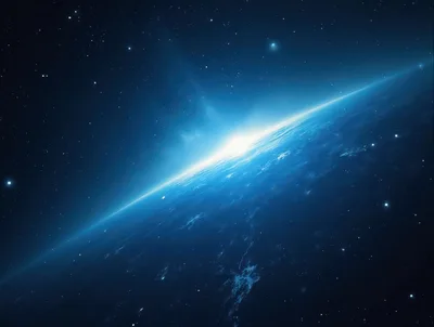 Cinematic View Of Earth From Space At Sunrise