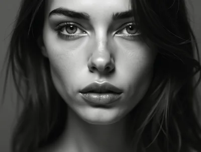 Close Up Portrait Of A Young Woman