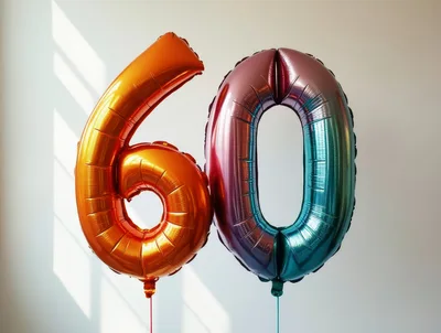 Metallic Number Sixty Balloons For Birthday Celebration