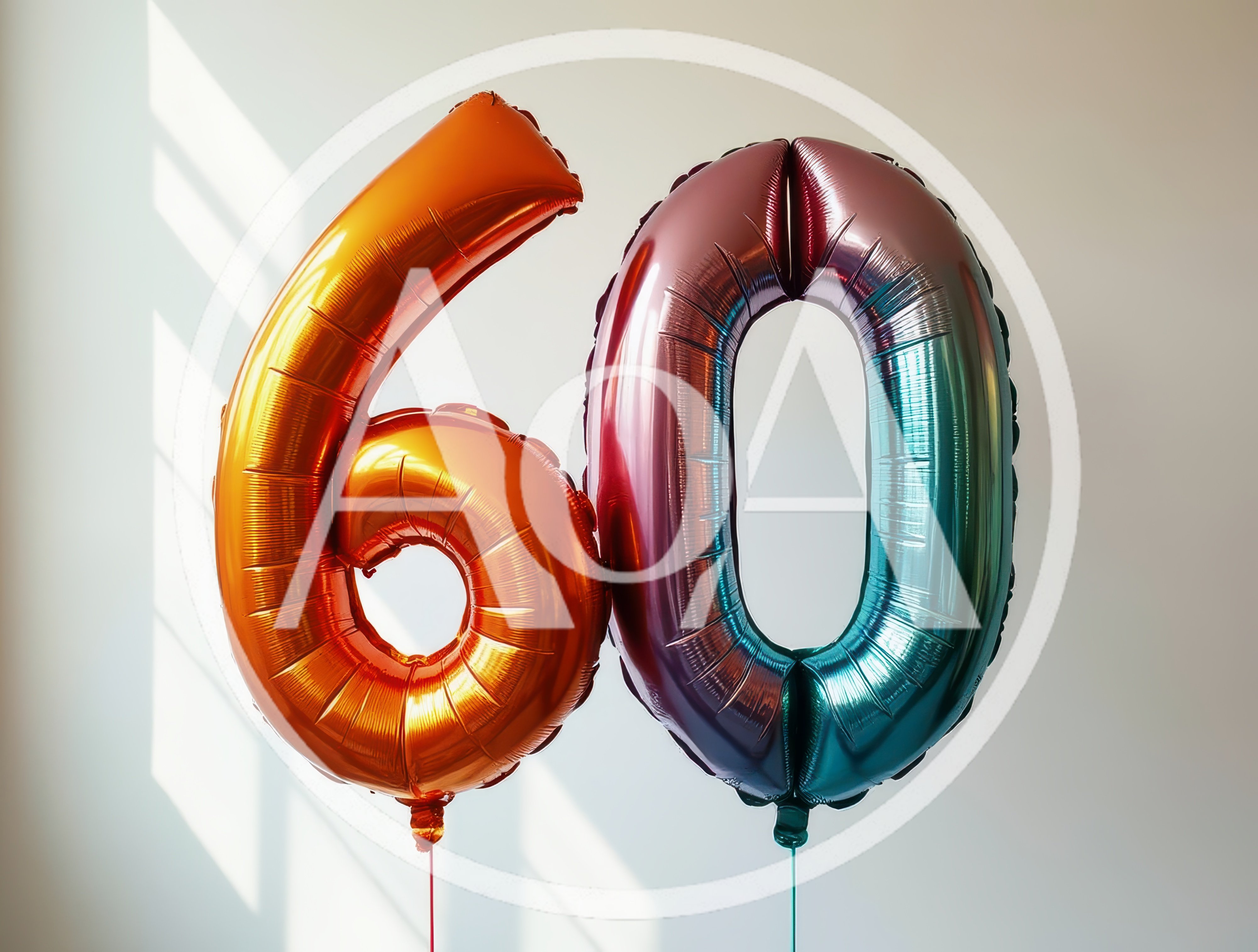 Metallic Number Sixty Balloons For Birthday Celebration