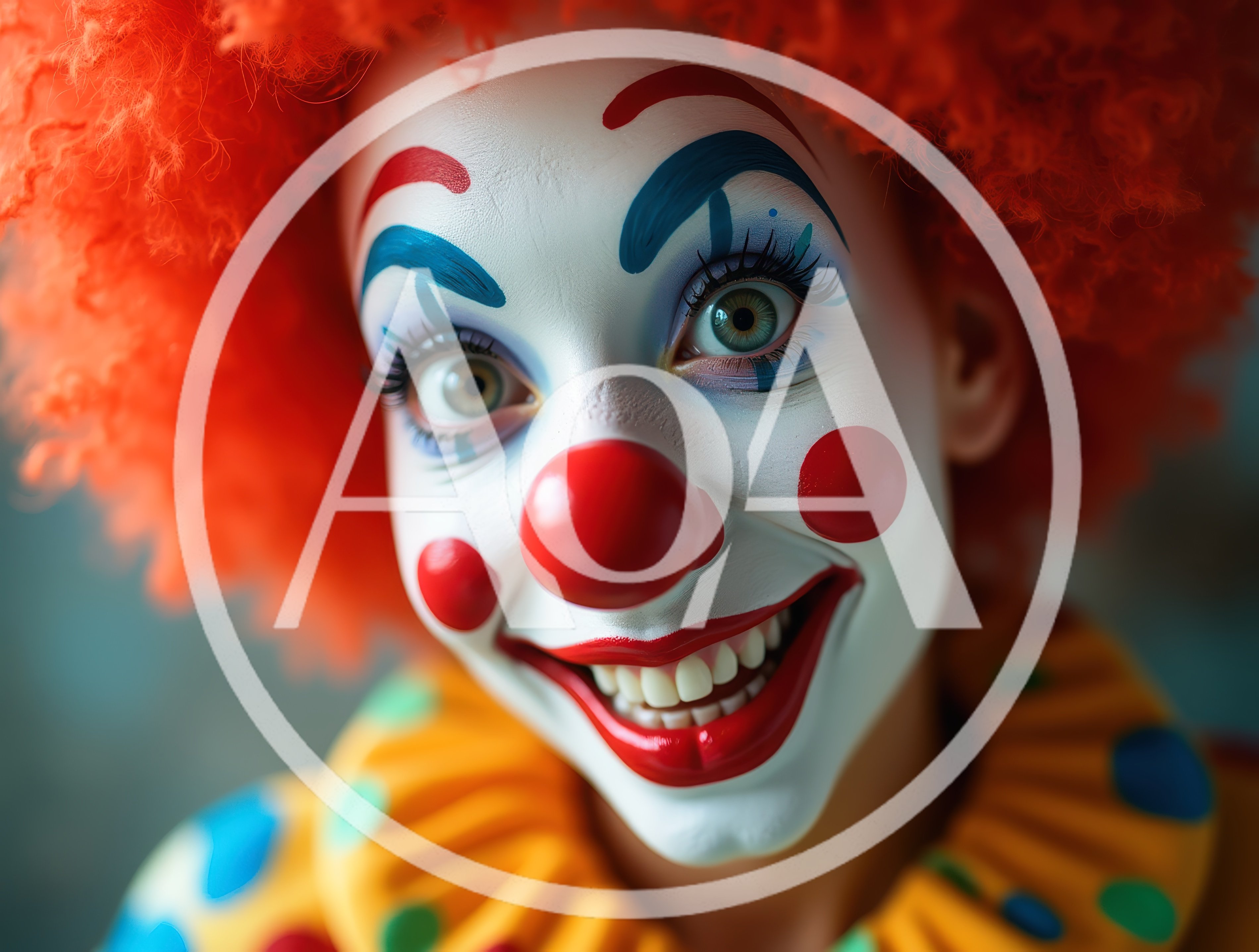Close Up Portrait Of A Smiling Clown