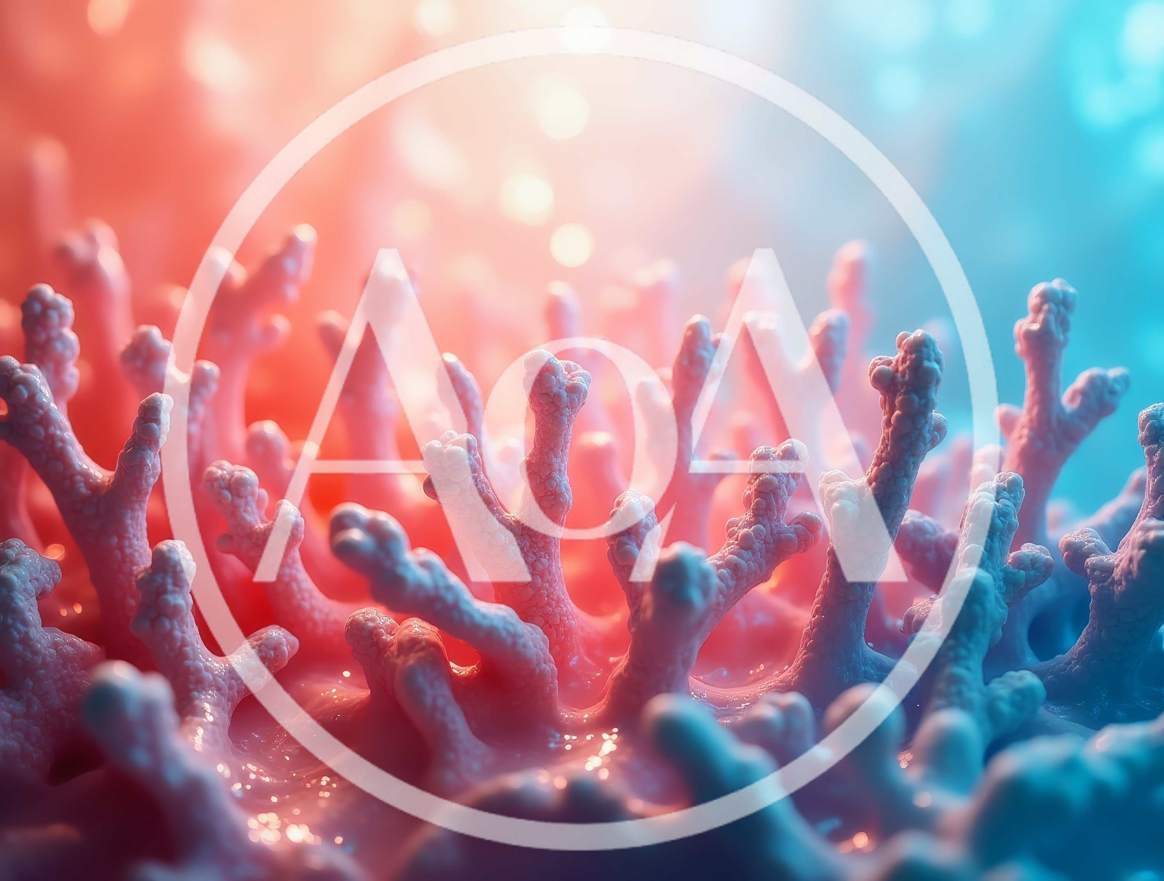 Macro View Of Vibrant Pink And Blue Coral Reef