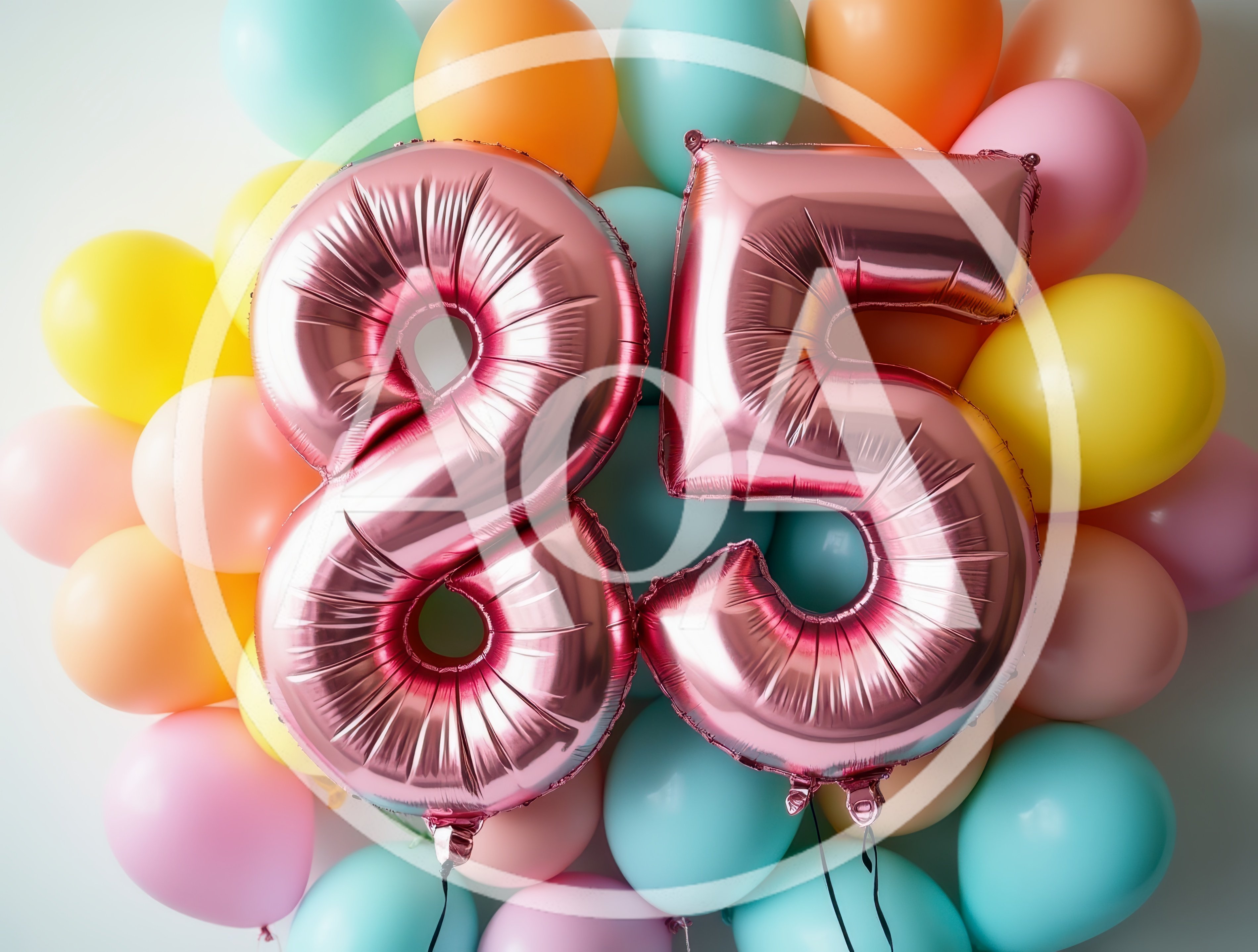 Rose Gold Number 85 Balloons for Birthday Celebration