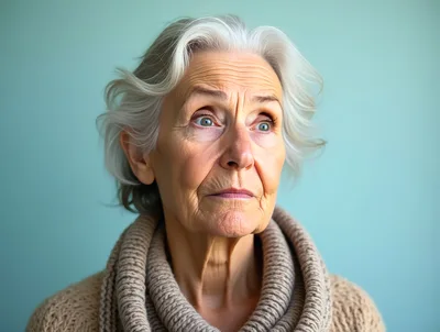 Portrait Of An Elderly Woman With Silver Hair