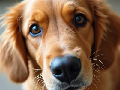 Close Up Portrait Of A Golden Retriever