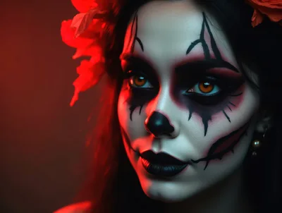 Portrait Of A Woman With Dramatic Clown Makeup