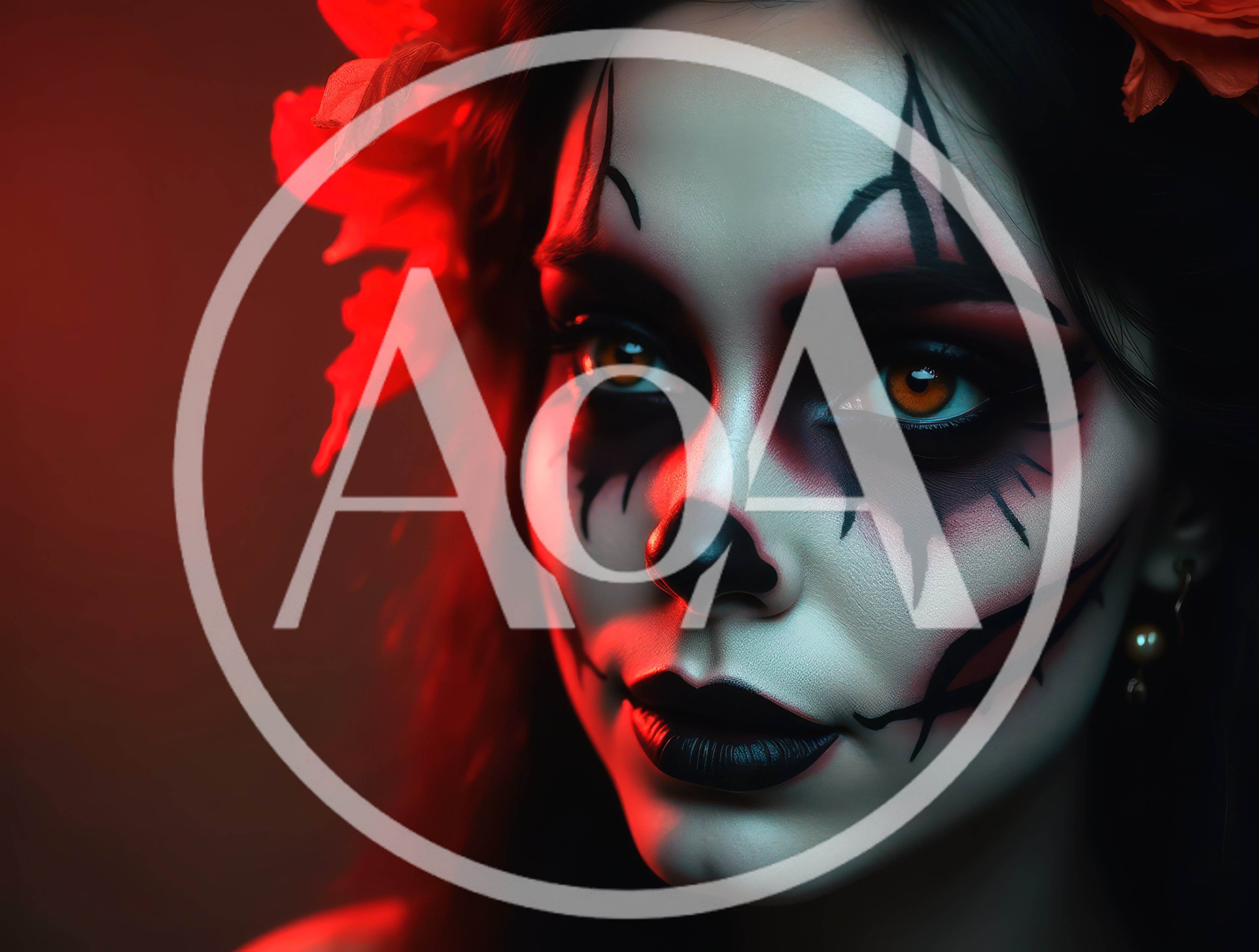 Portrait Of A Woman With Dramatic Clown Makeup