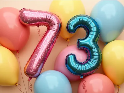 Seventy Three Number Balloons for Birthday Celebration