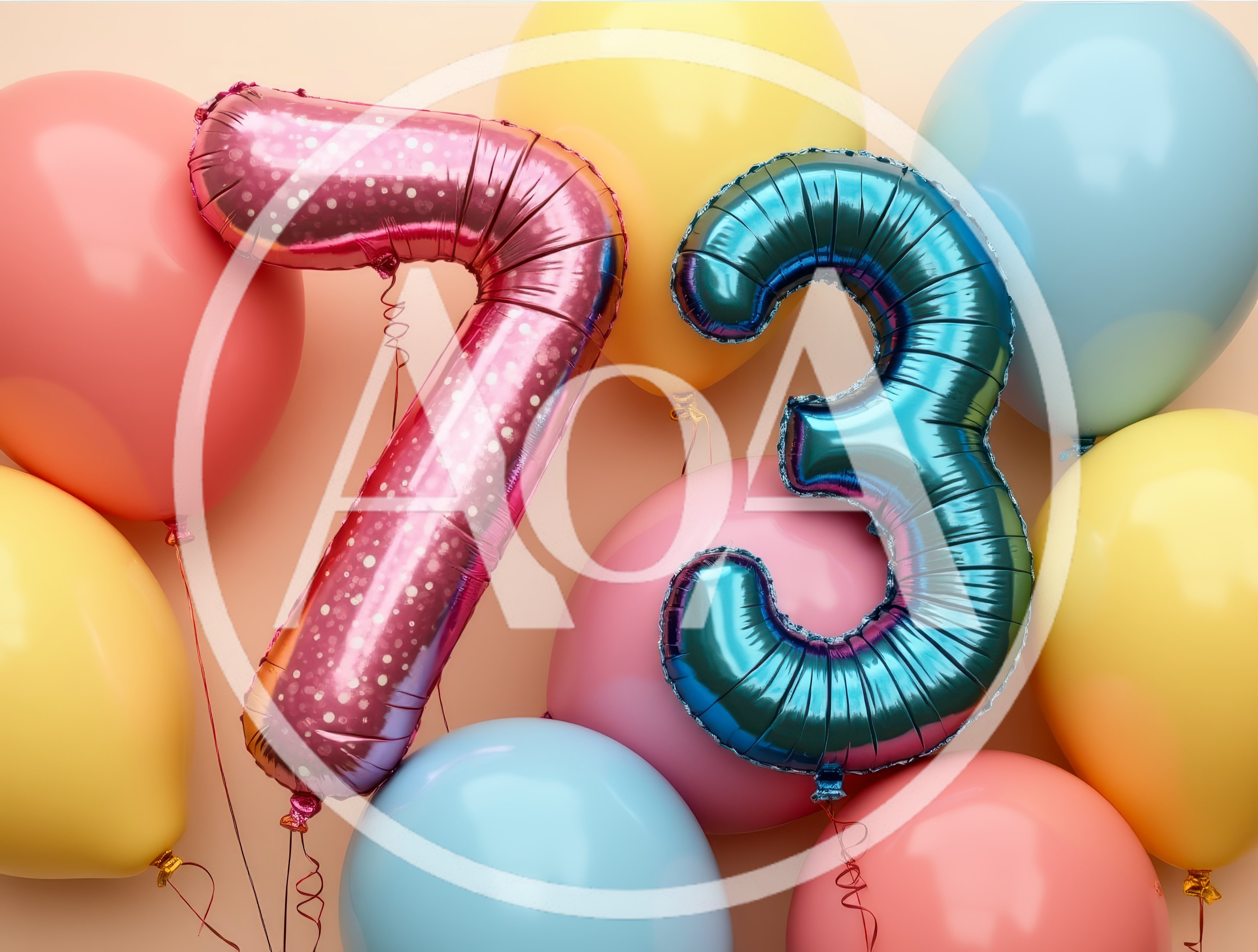Seventy Three Number Balloons for Birthday Celebration