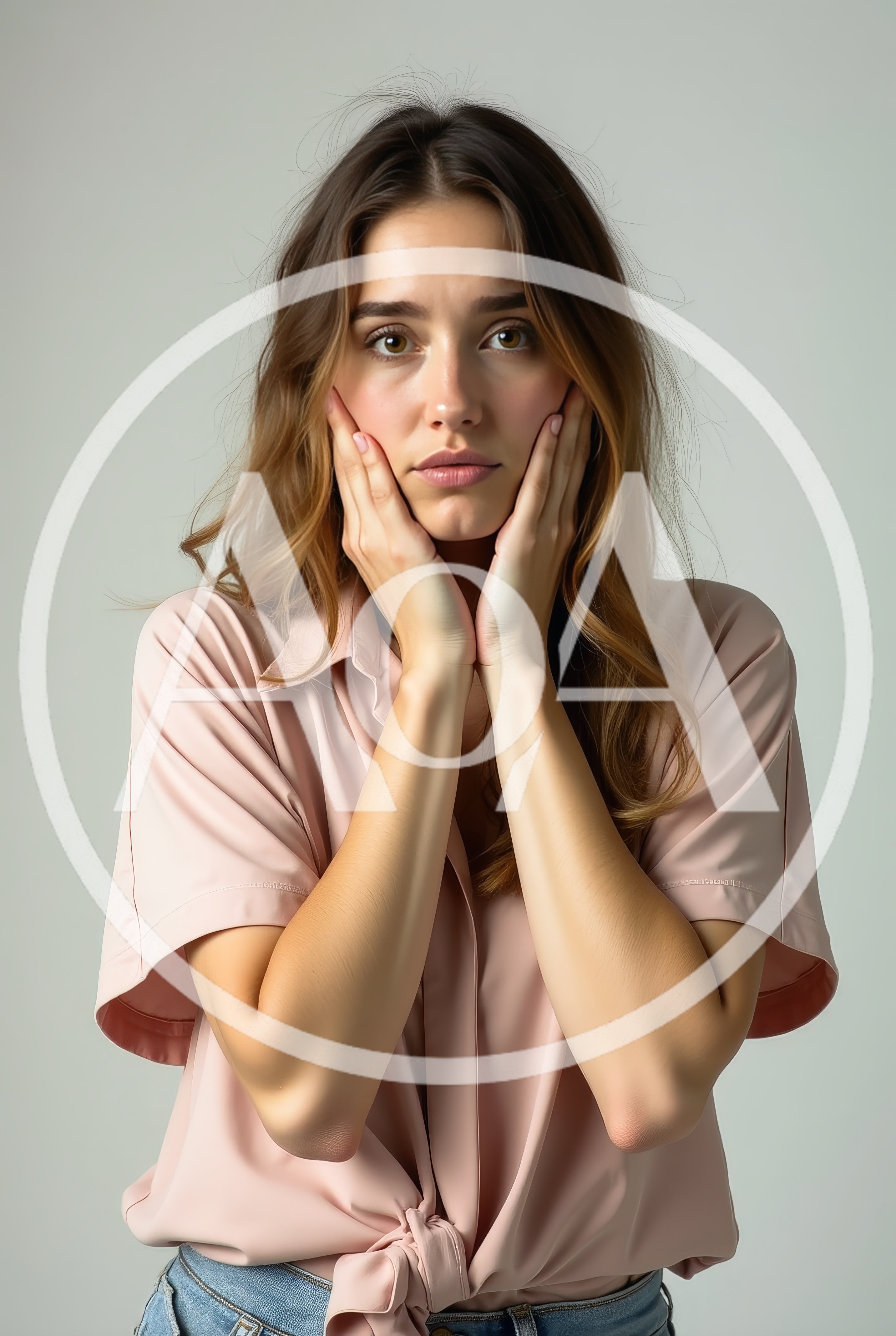 Young Woman Holding Her Face With Concerned Expression