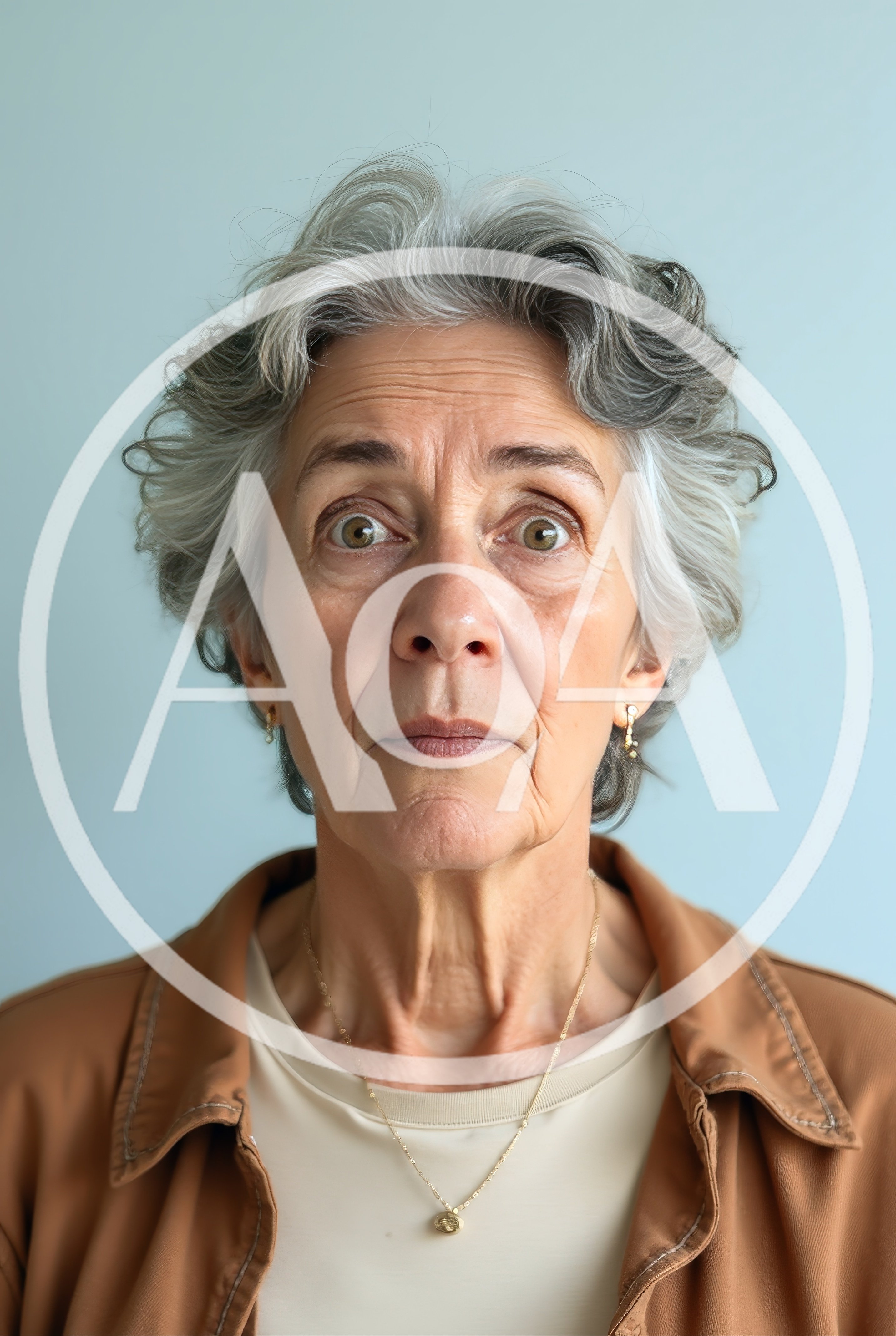Portrait Of A Surprised Senior Woman