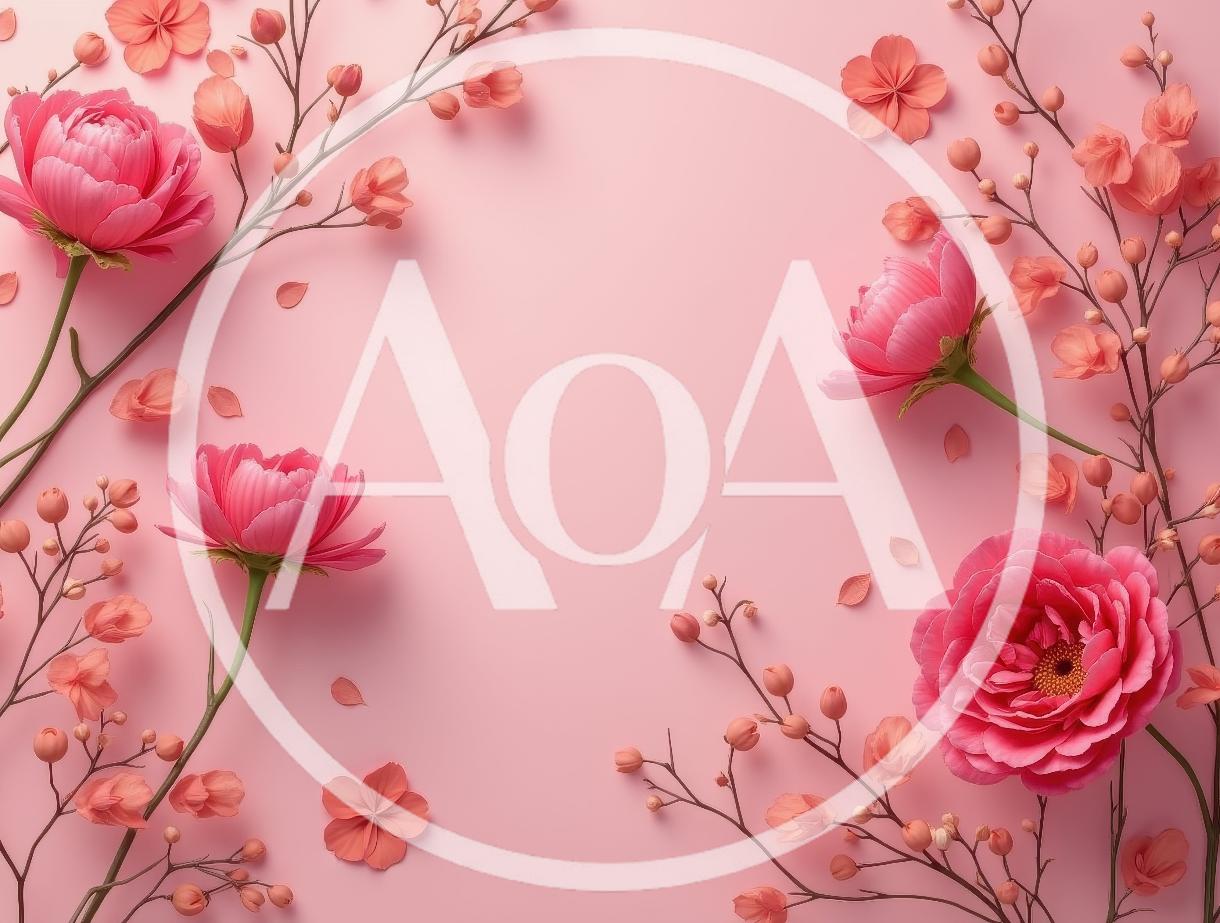 Pink Floral Arrangement With Peonies And Blossoms