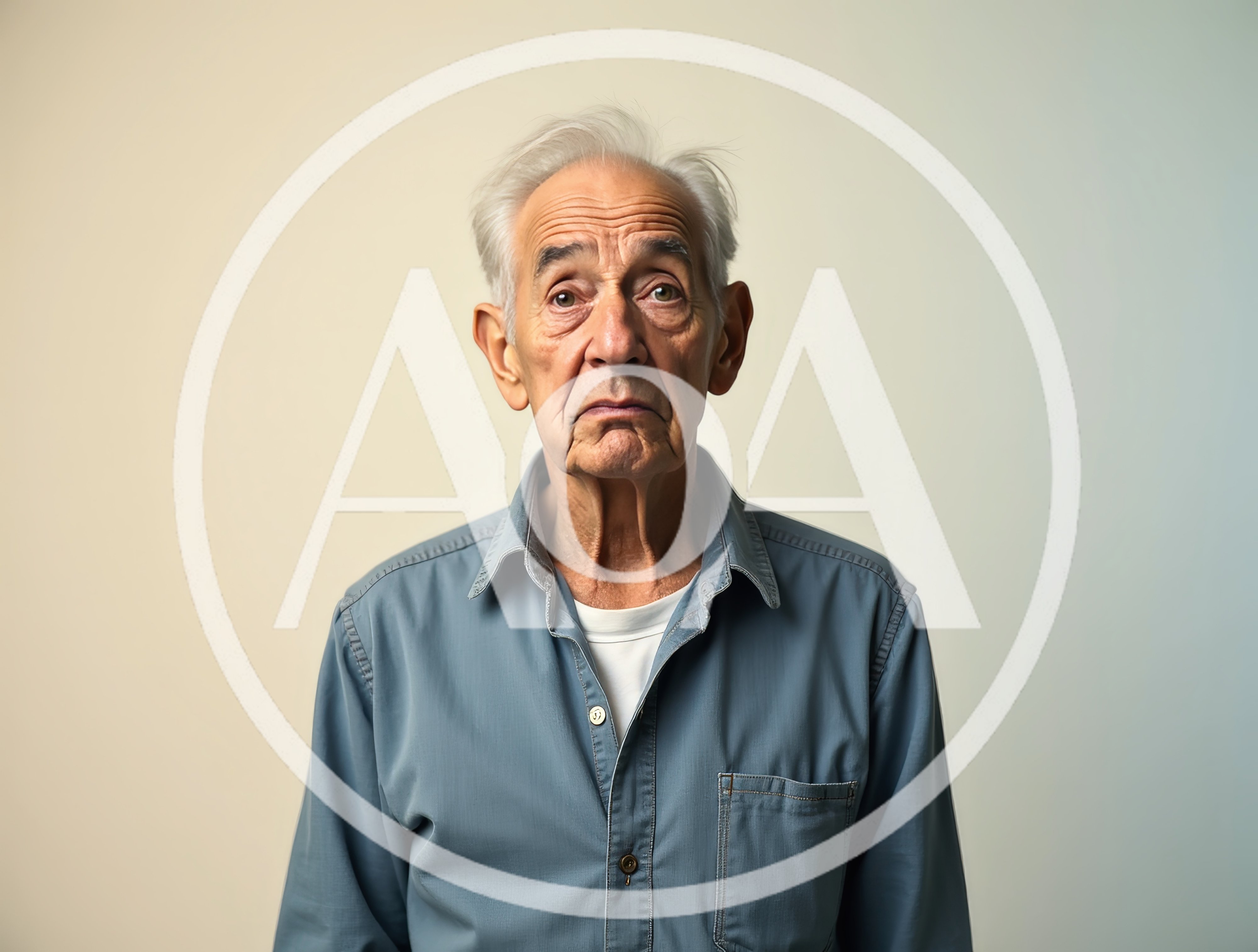 Portrait Of An Elderly Man With A Serious Expression
