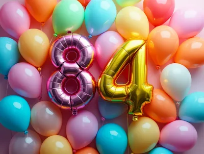 Eighty Four Birthday Celebration Balloon Arrangement