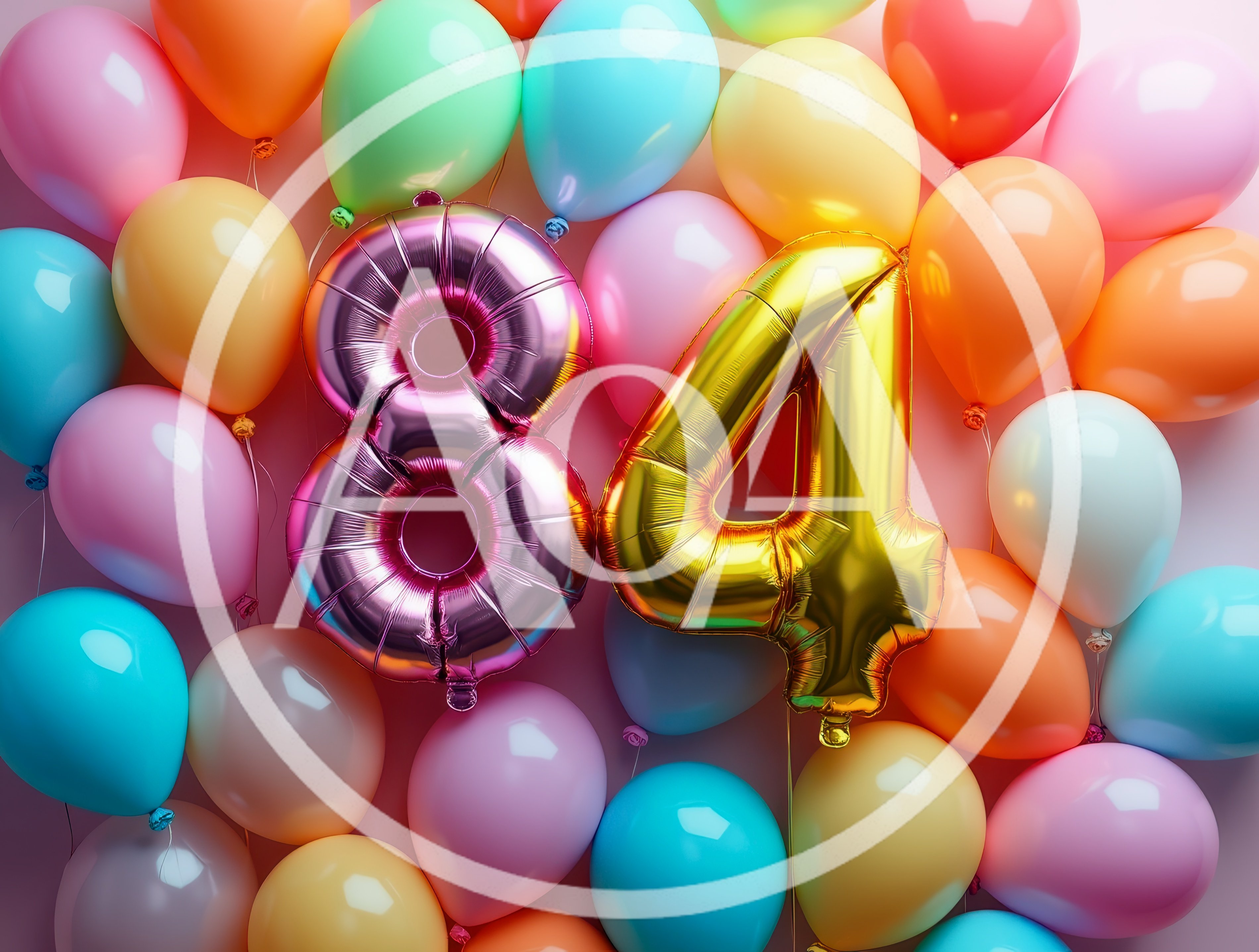 Eighty Four Birthday Celebration Balloon Arrangement