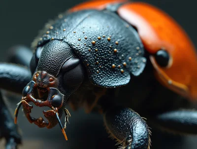Extreme Macro Close Up Of A Ladybug Beetle
