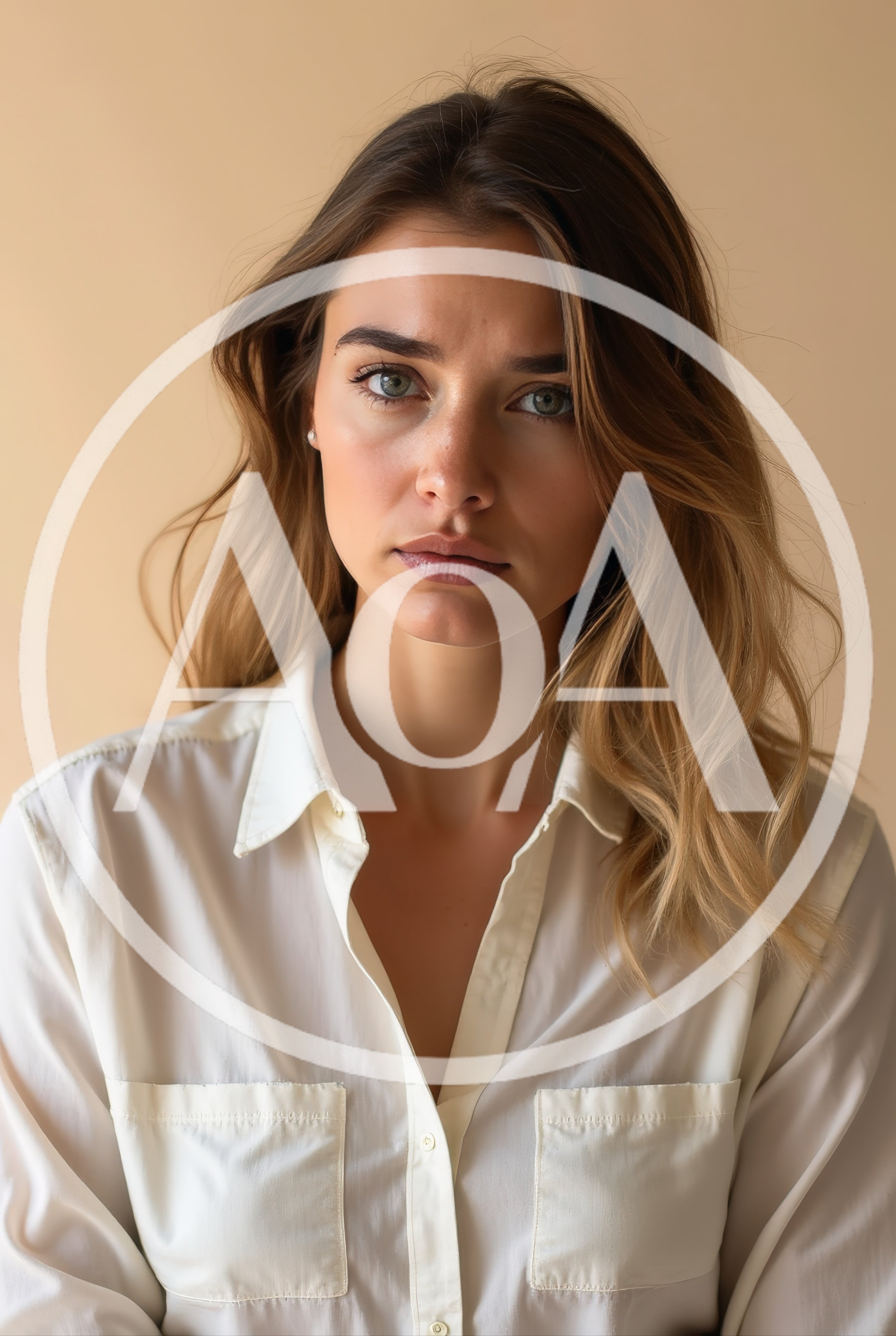 Portrait Of A Young Woman In A White Shirt