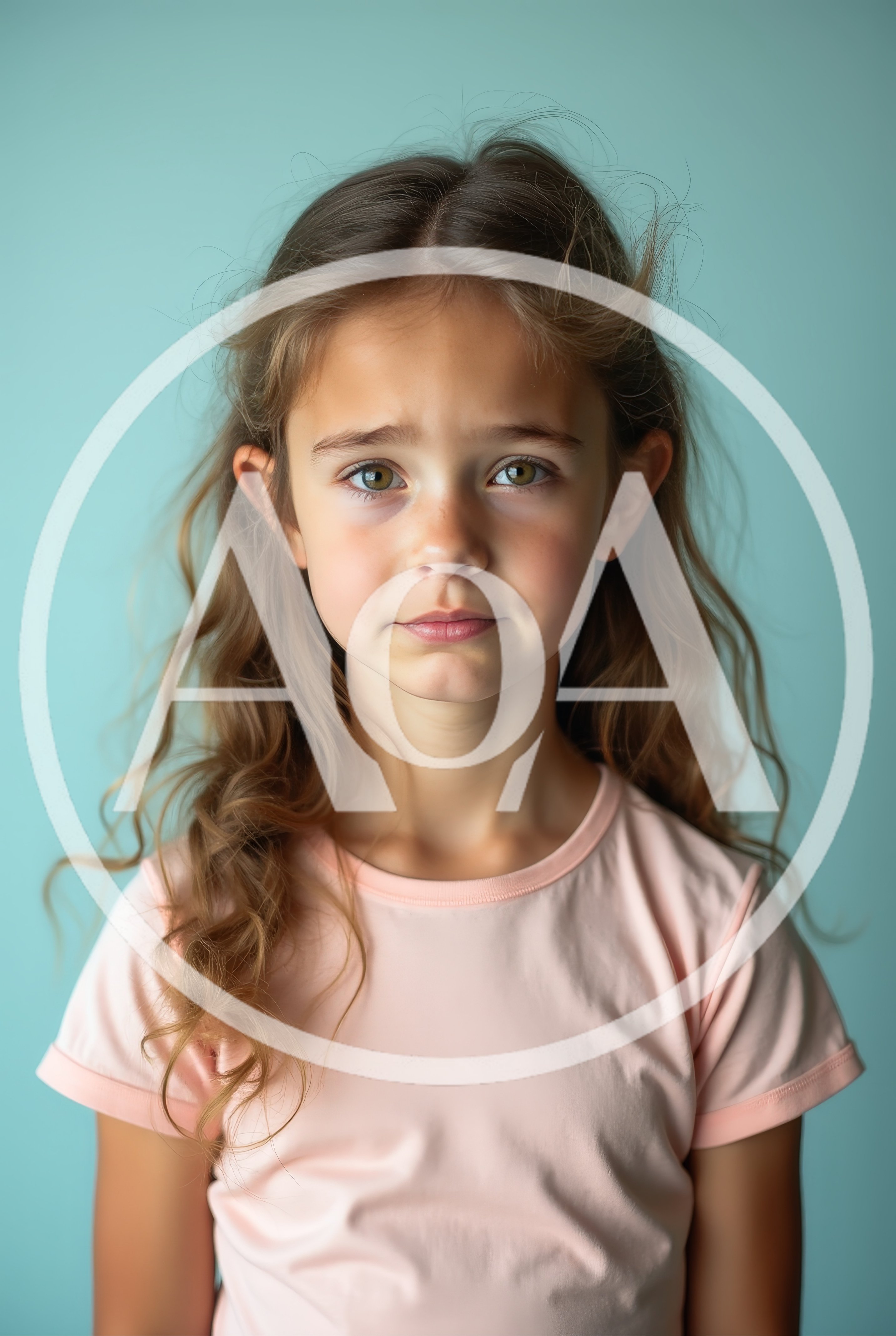 Portrait Of A Young Girl With Wavy Hair