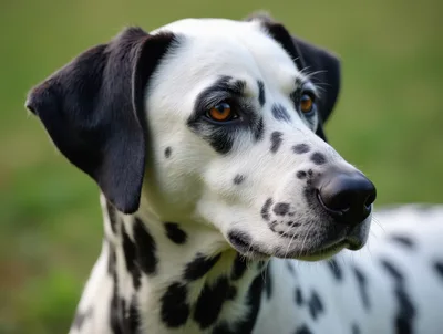 Portrait Of A Dalmatian Dog Outdoors