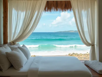 Luxury Beachfront Bedroom With Ocean View