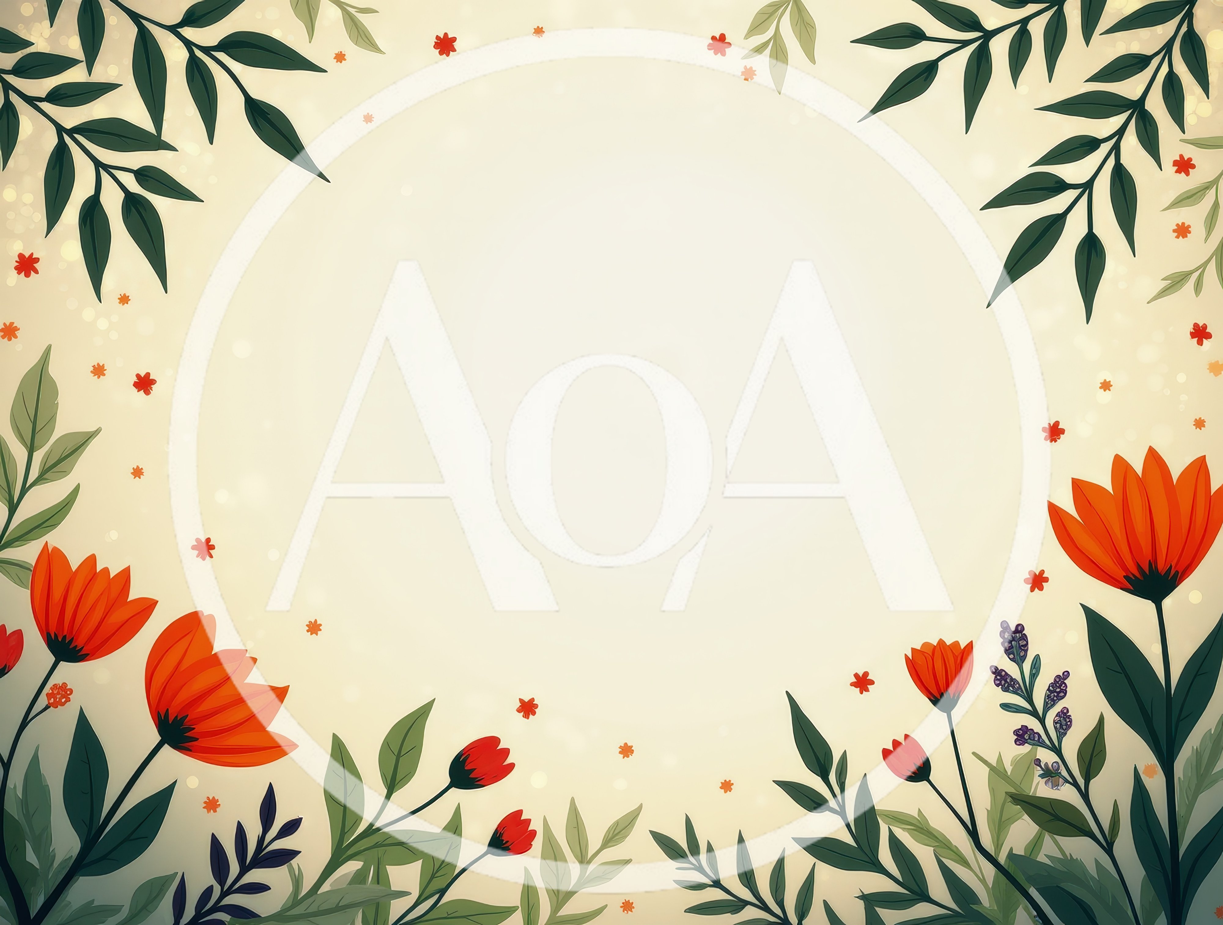 Floral Frame Illustration With Orange Flowers And Greenery